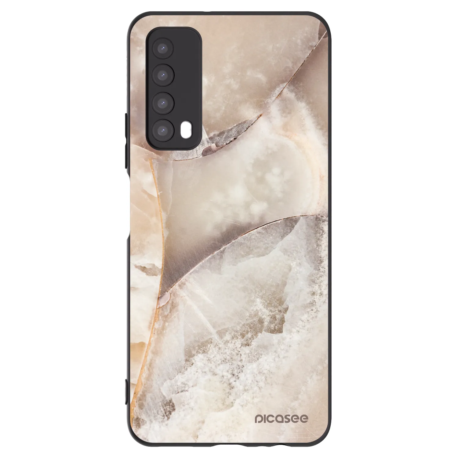 Picasee fekete szilikon tok az alábbi mobiltelefonokra Huawei P Smart 2021 - Cream marble