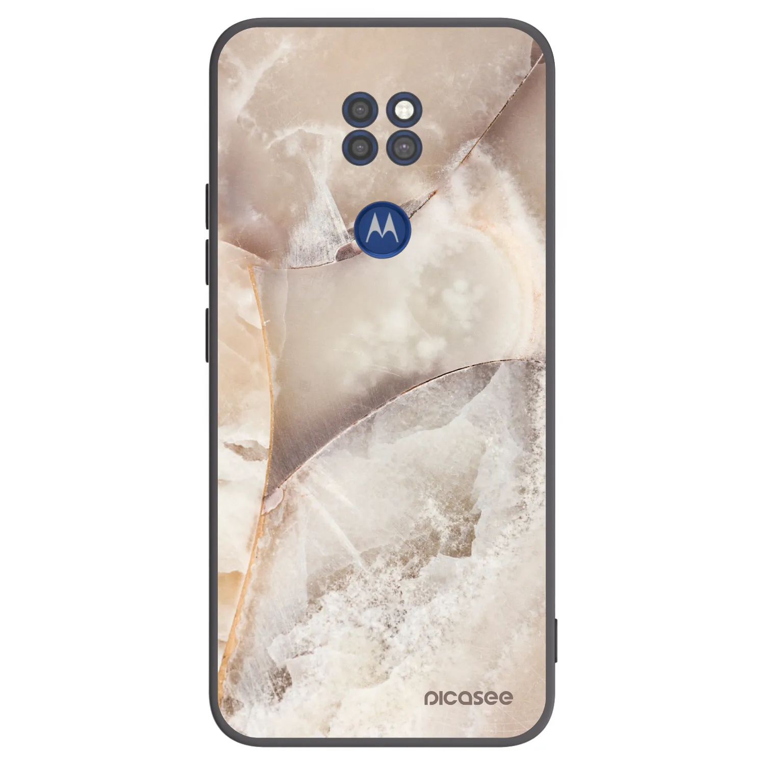 Picasee fekete szilikon tok az alábbi mobiltelefonokra Motorola Moto G9 Play - Cream marble