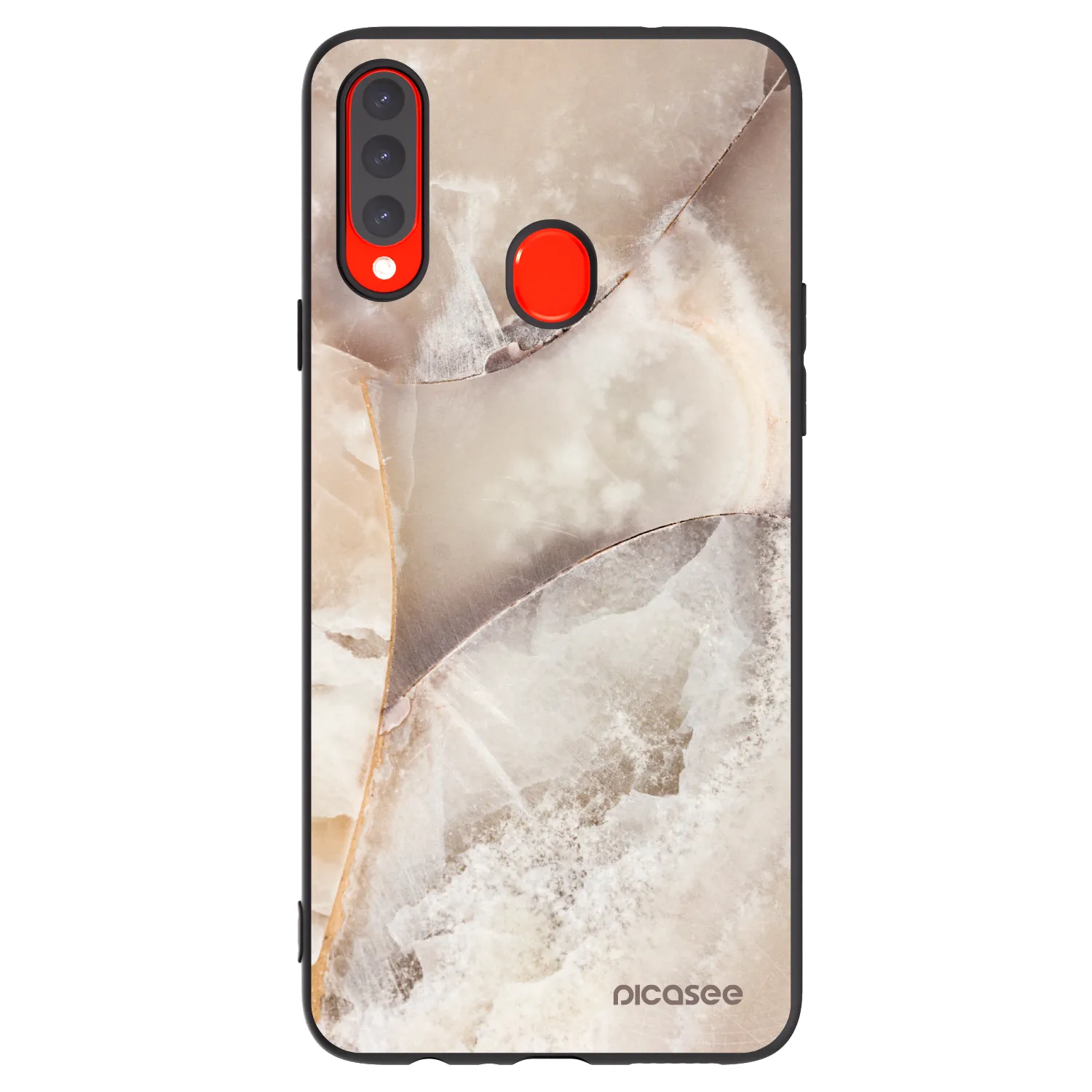 Picasee fekete szilikon tok az alábbi mobiltelefonokra Samsung Galaxy A20s - Cream marble