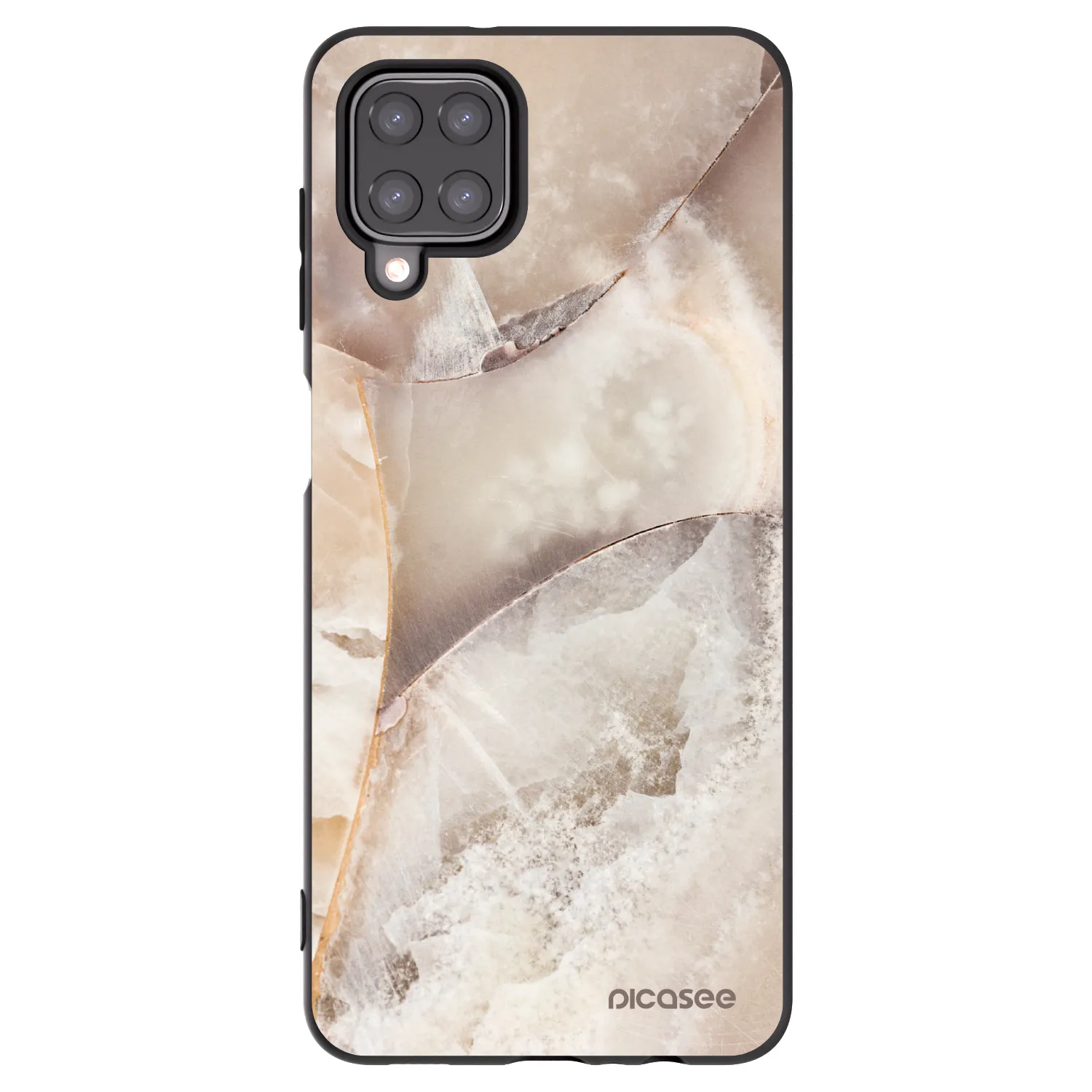 Picasee fekete szilikon tok az alábbi mobiltelefonokra Samsung Galaxy A12 A125F - Cream marble
