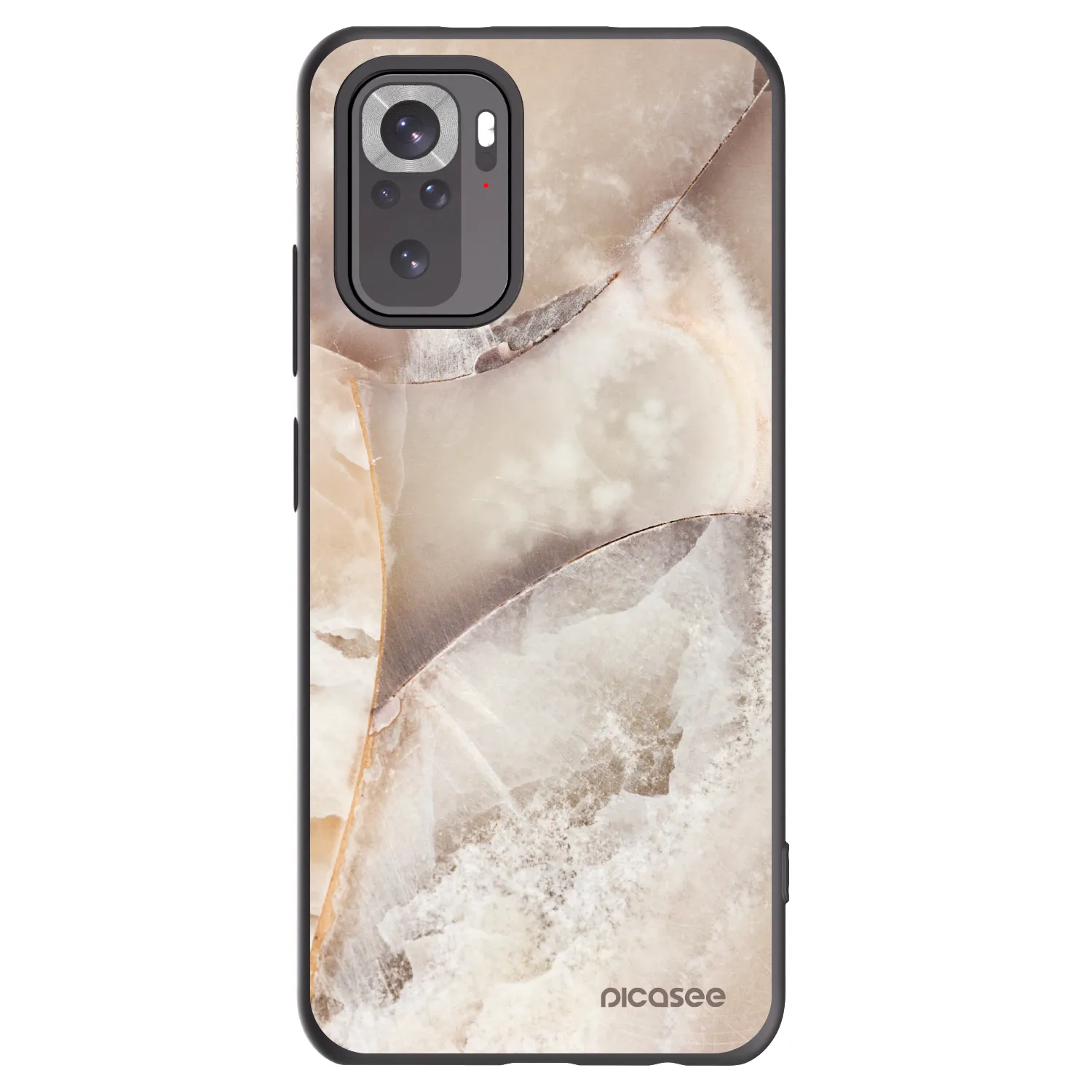 Picasee fekete szilikon tok az alábbi mobiltelefonokra Xiaomi Redmi Note 10 - Cream marble