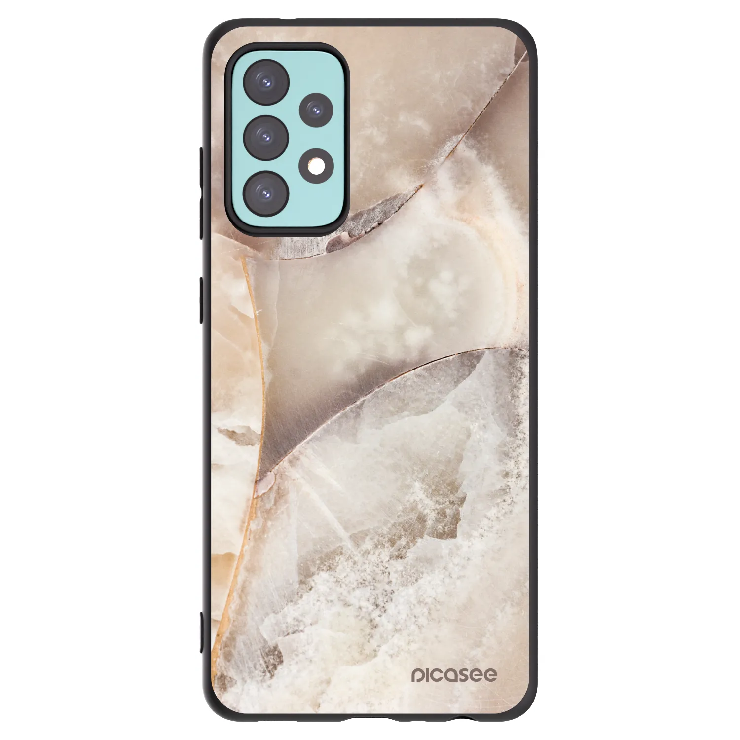 Picasee fekete szilikon tok az alábbi mobiltelefonokra Samsung Galaxy A72 A725F - Cream marble