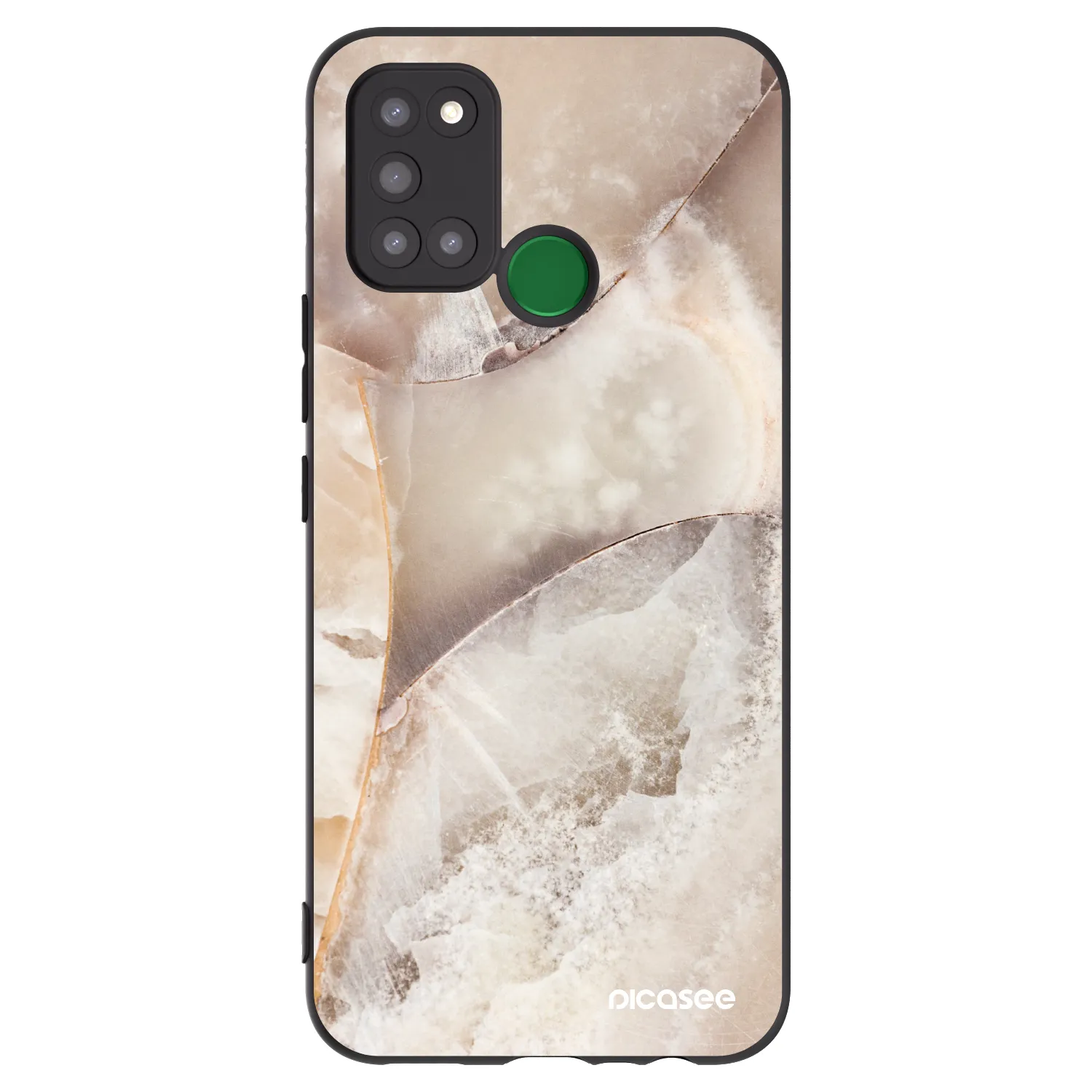 Picasee fekete szilikon tok az alábbi mobiltelefonokra Realme 7i - Cream marble