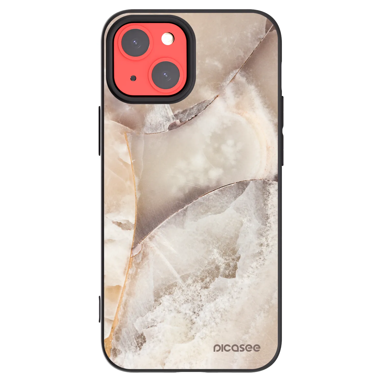 Picasee fekete szilikon tok az alábbi mobiltelefonokra Apple iPhone 13 mini - Cream marble