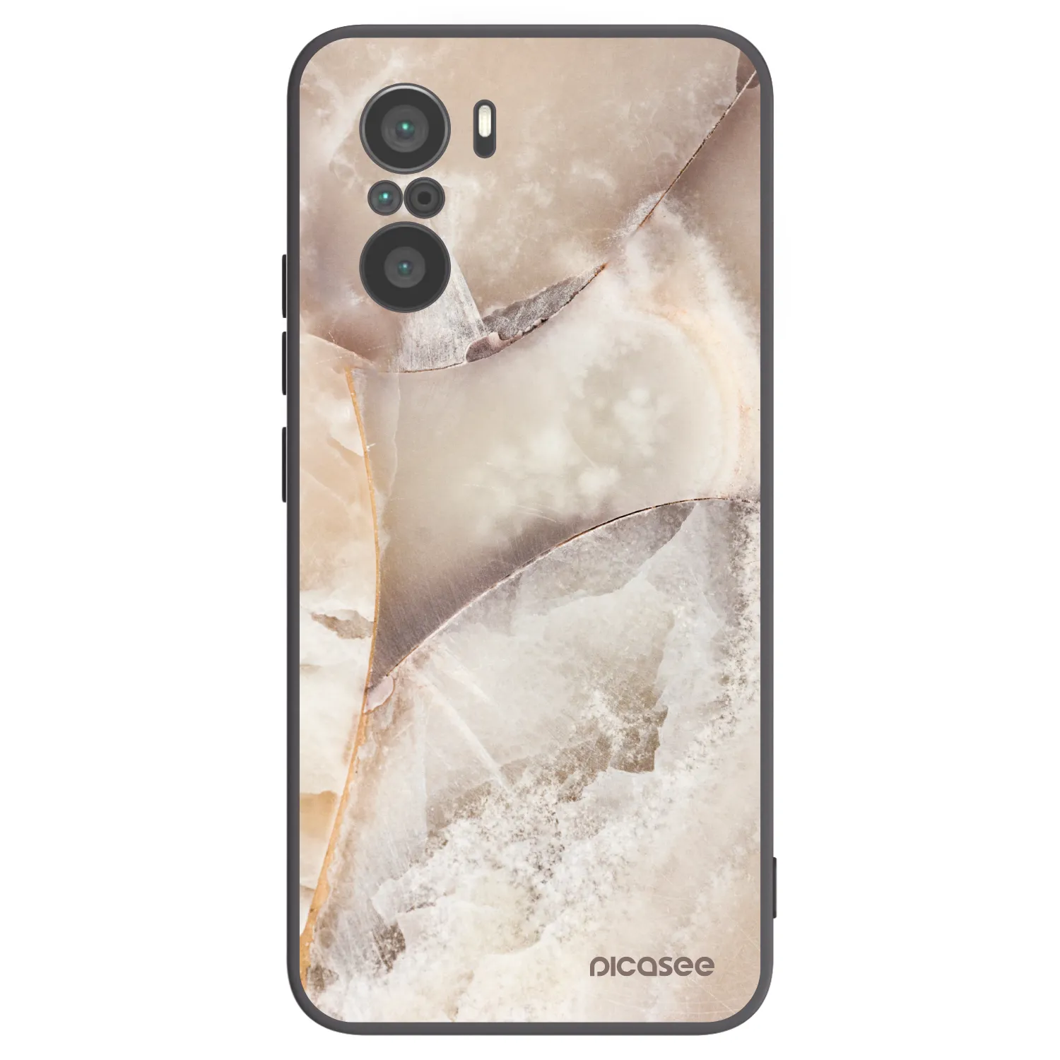 Picasee fekete szilikon tok az alábbi mobiltelefonokra Xiaomi Poco F3 - Cream marble