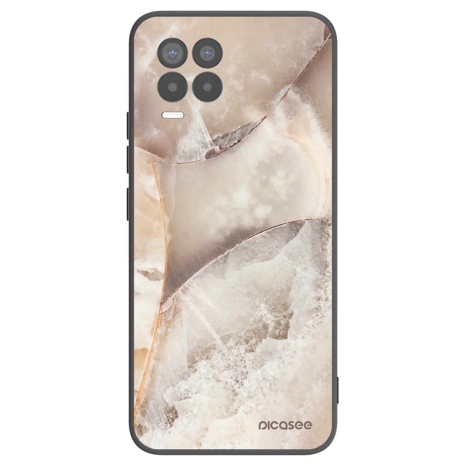 Picasee fekete szilikon tok az alábbi mobiltelefonokra Realme 8 4G - Cream marble