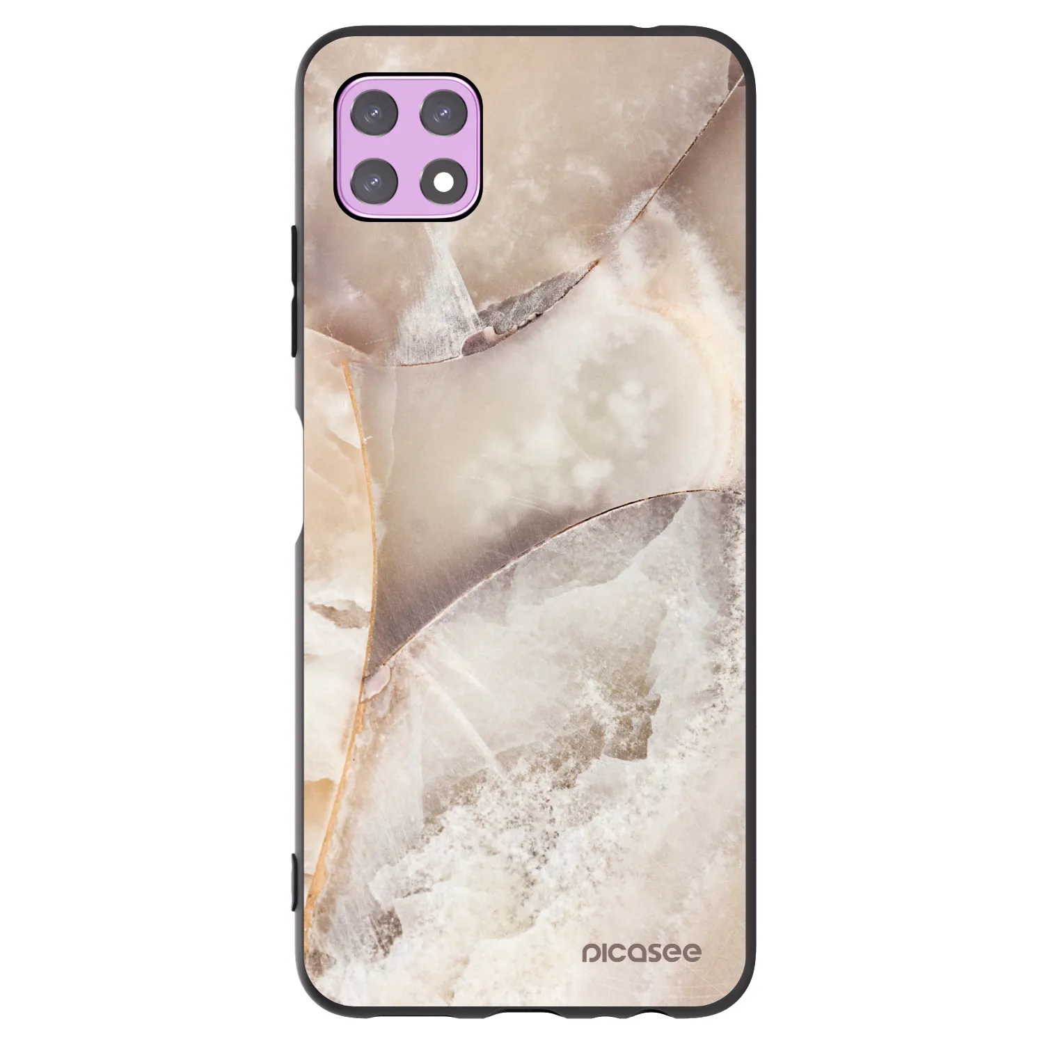 Picasee fekete szilikon tok az alábbi mobiltelefonokra Samsung Galaxy A22 A226B 5G - Cream marble