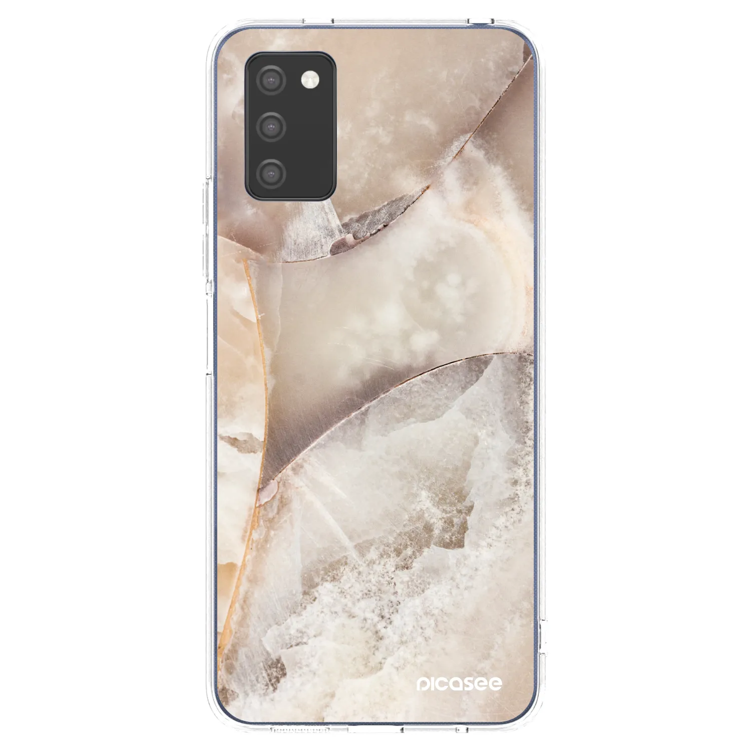 Picasee átlátszó szilikon tok az alábbi mobiltelefonokra Samsung Galaxy A02s A025G - Cream marble
