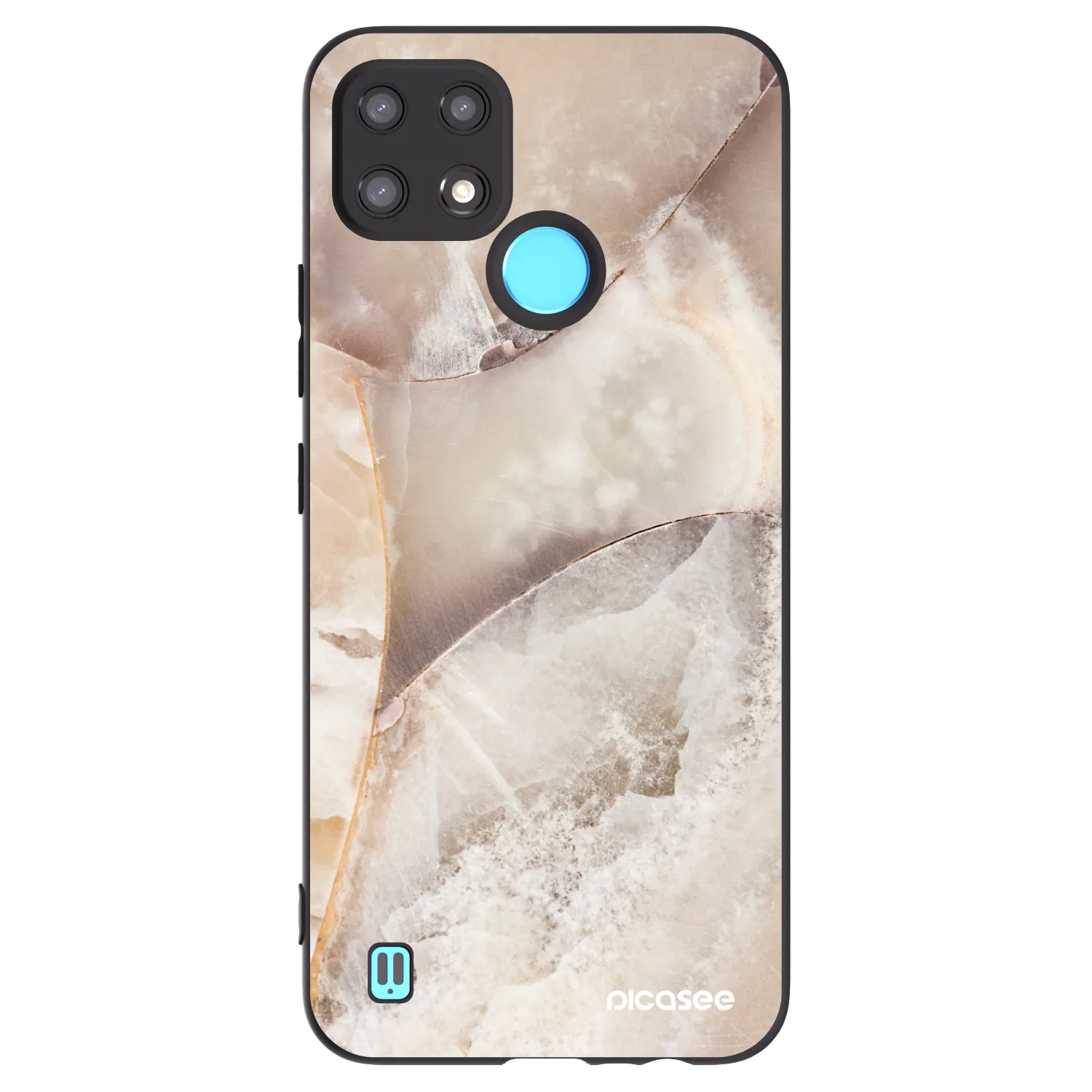Picasee fekete szilikon tok az alábbi mobiltelefonokra Realme C21 - Cream marble