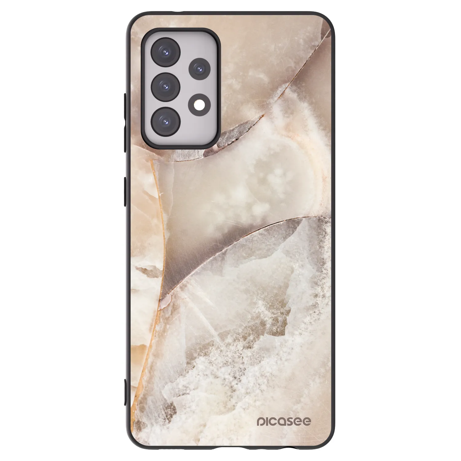 Picasee fekete szilikon tok az alábbi mobiltelefonokra Samsung Galaxy A52s 5G A528B - Cream marble