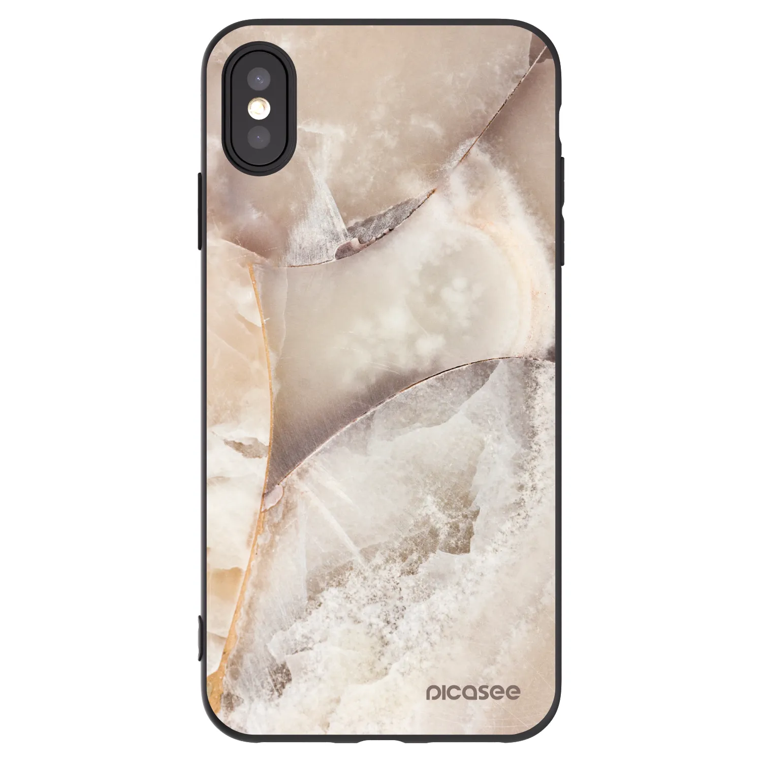 Picasee fekete szilikon tok az alábbi mobiltelefonokra Apple iPhone XS Max - Cream marble