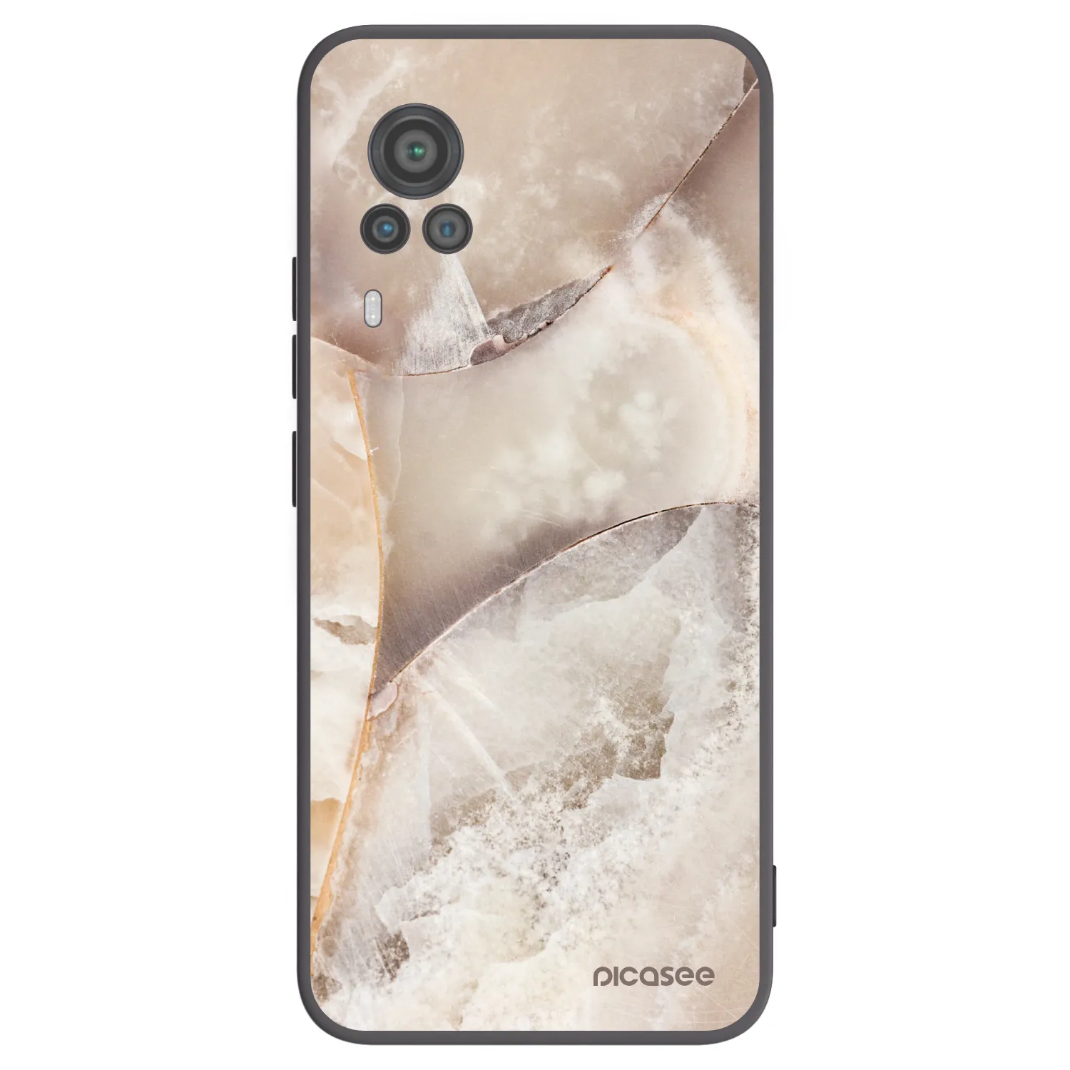 Picasee fekete szilikon tok az alábbi mobiltelefonokra Vivo X60 Pro 5G - Cream marble