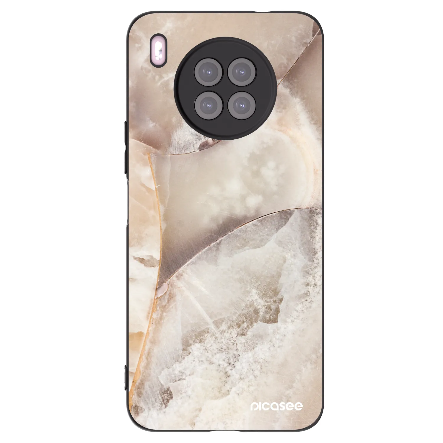 Picasee fekete szilikon tok az alábbi mobiltelefonokra Huawei Nova 8i - Cream marble