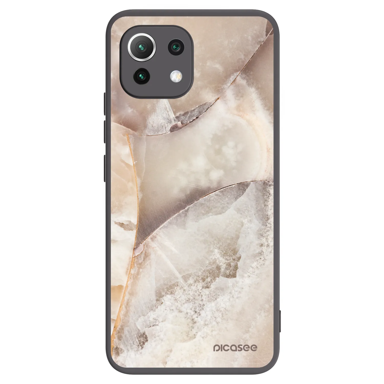 Picasee fekete szilikon tok az alábbi mobiltelefonokra Xiaomi 11 Lite 5G NE - Cream marble