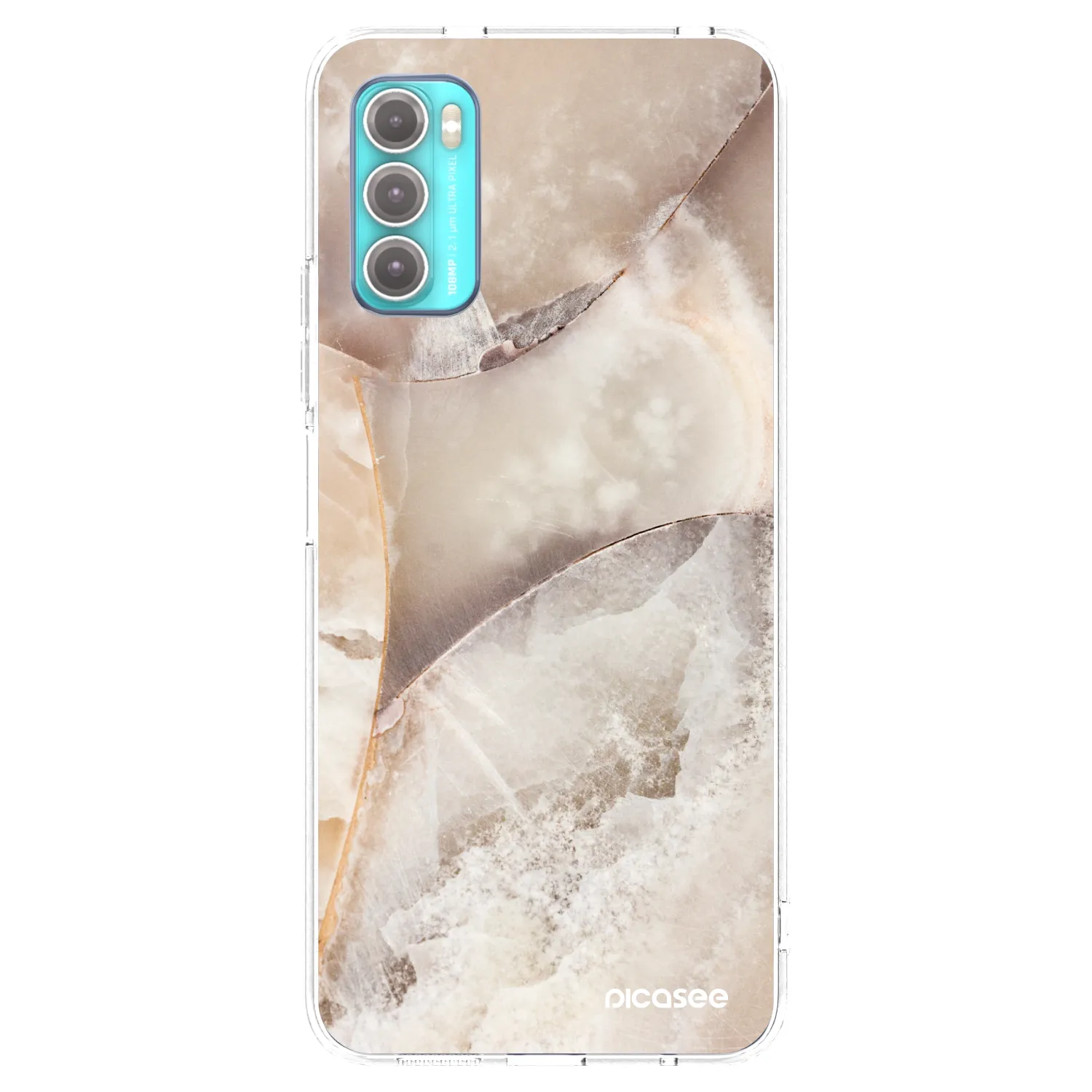 Picasee átlátszó szilikon tok az alábbi mobiltelefonokra Motorola Moto G60 - Cream marble