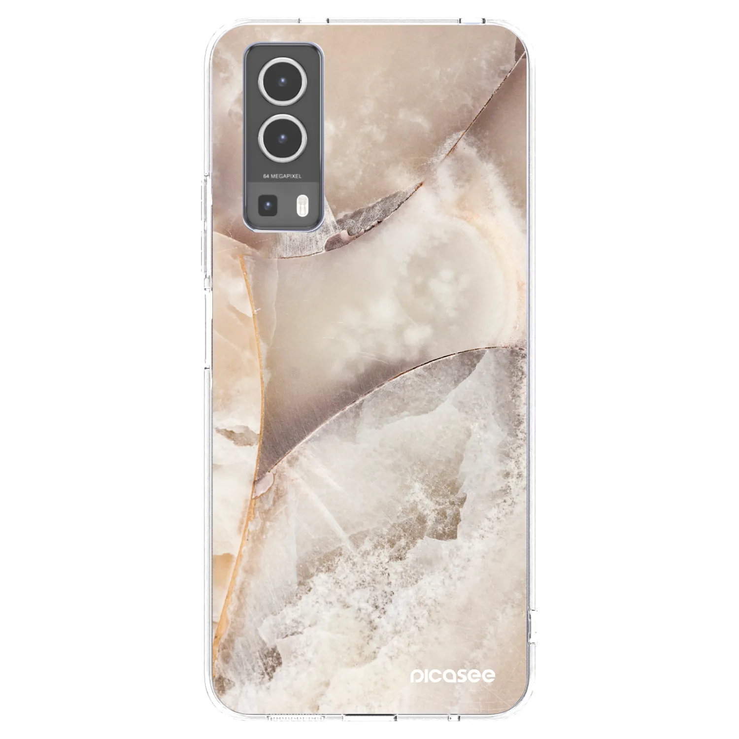 Picasee átlátszó szilikon tok az alábbi mobiltelefonokra Vivo Y72 5G - Cream marble