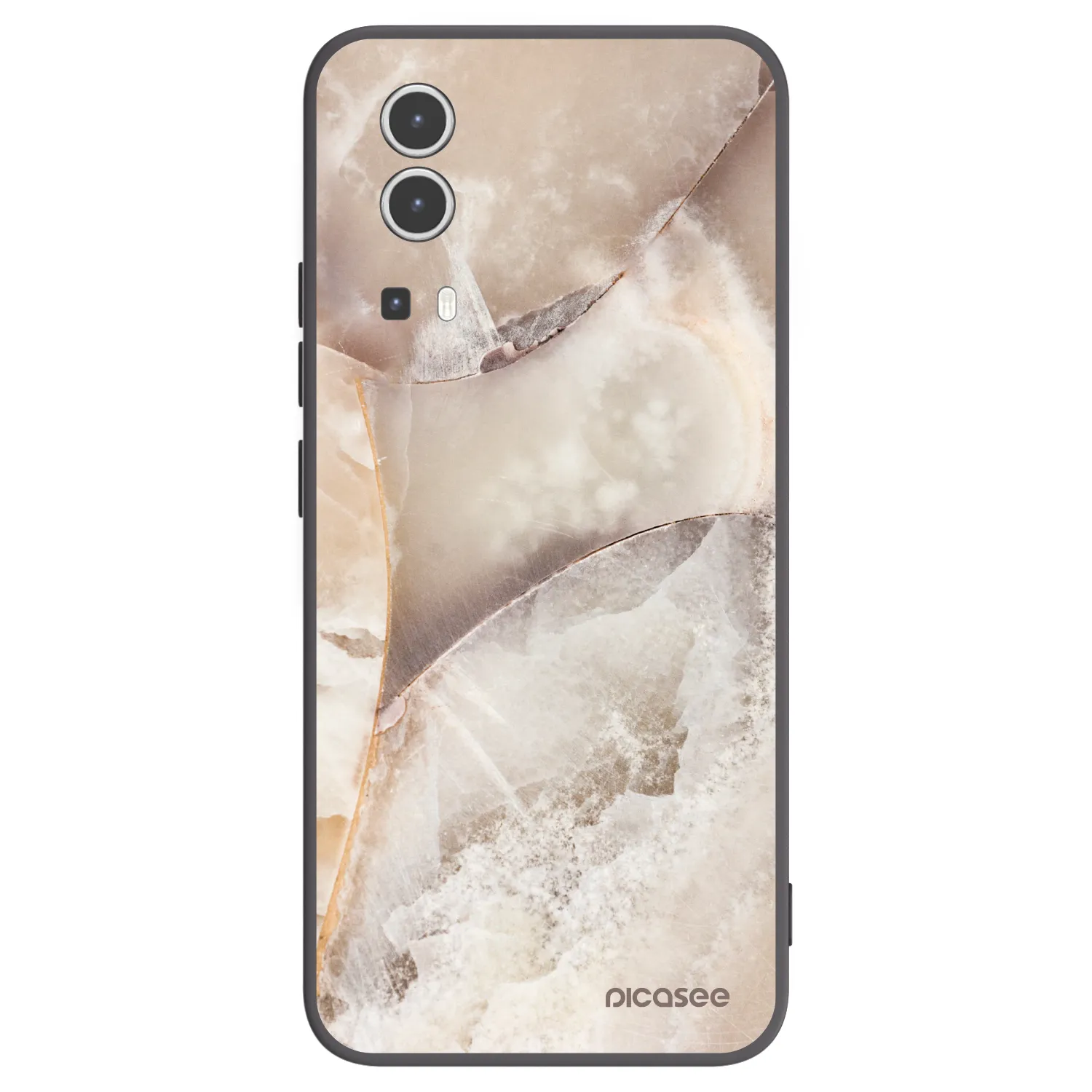 Picasee fekete szilikon tok az alábbi mobiltelefonokra Vivo Y72 5G - Cream marble