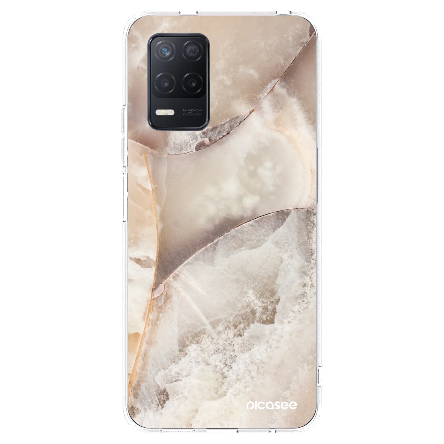 Picasee átlátszó szilikon tok az alábbi mobiltelefonokra Realme 8 5G - Cream marble