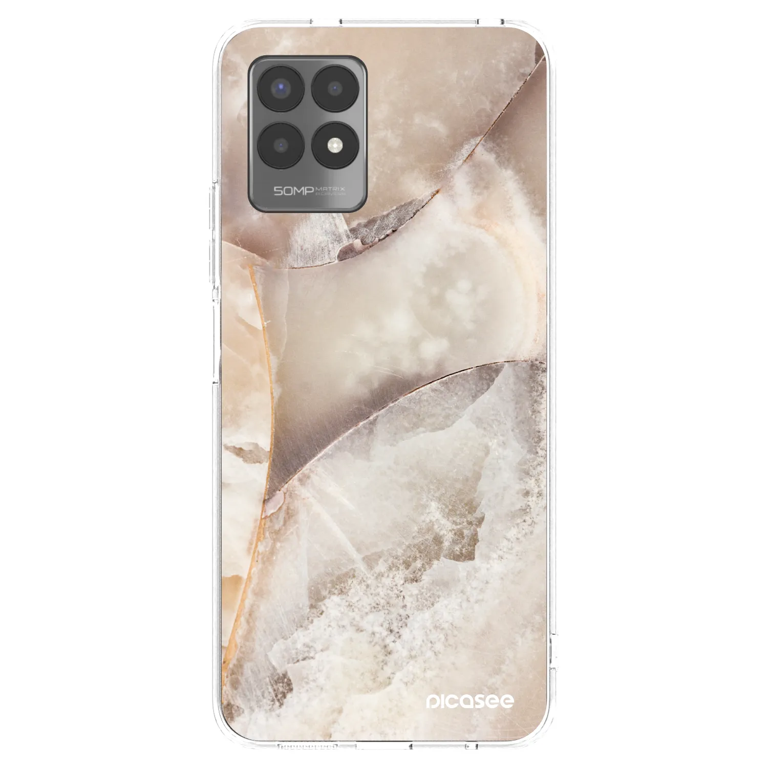 Picasee átlátszó szilikon tok az alábbi mobiltelefonokra Realme 8i - Cream marble