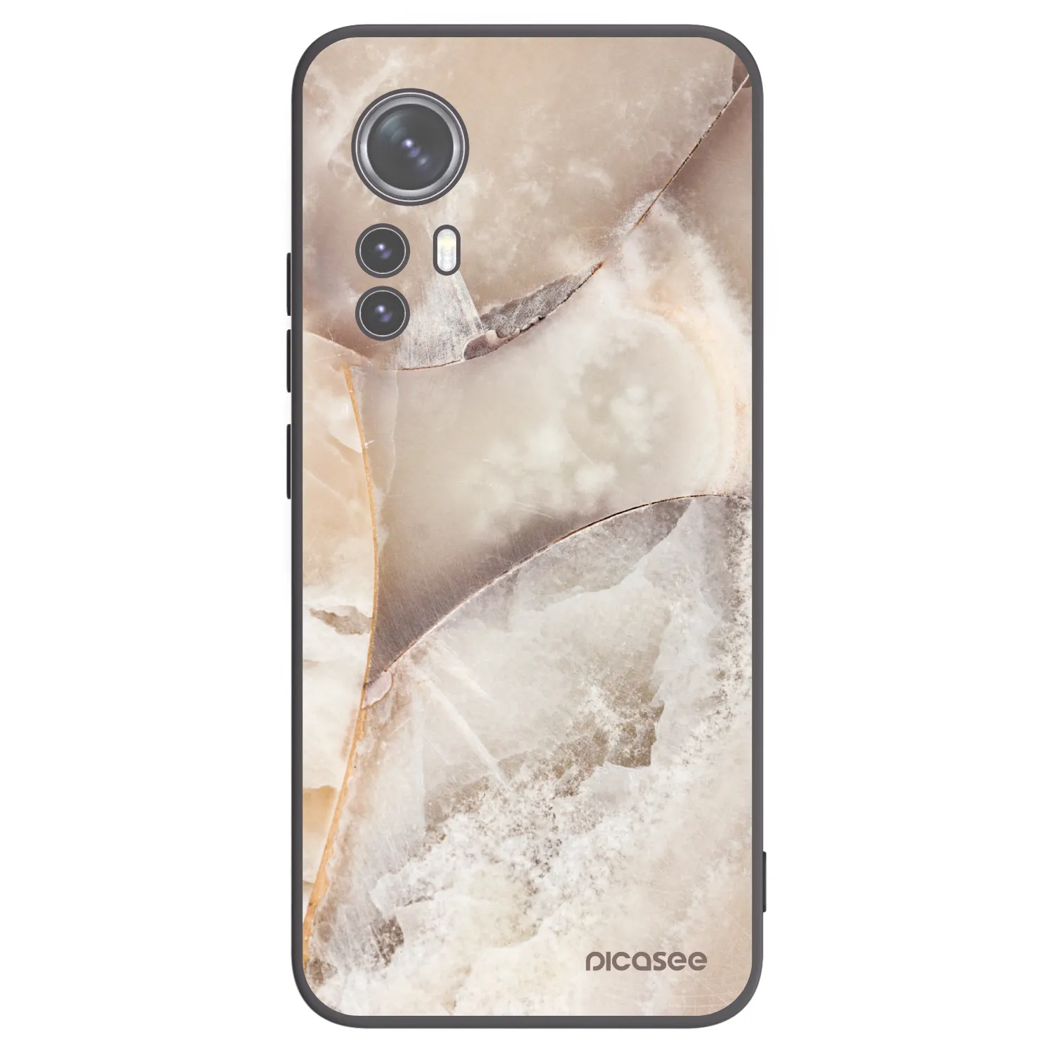 Picasee fekete szilikon tok az alábbi mobiltelefonokra Xiaomi 12 - Cream marble