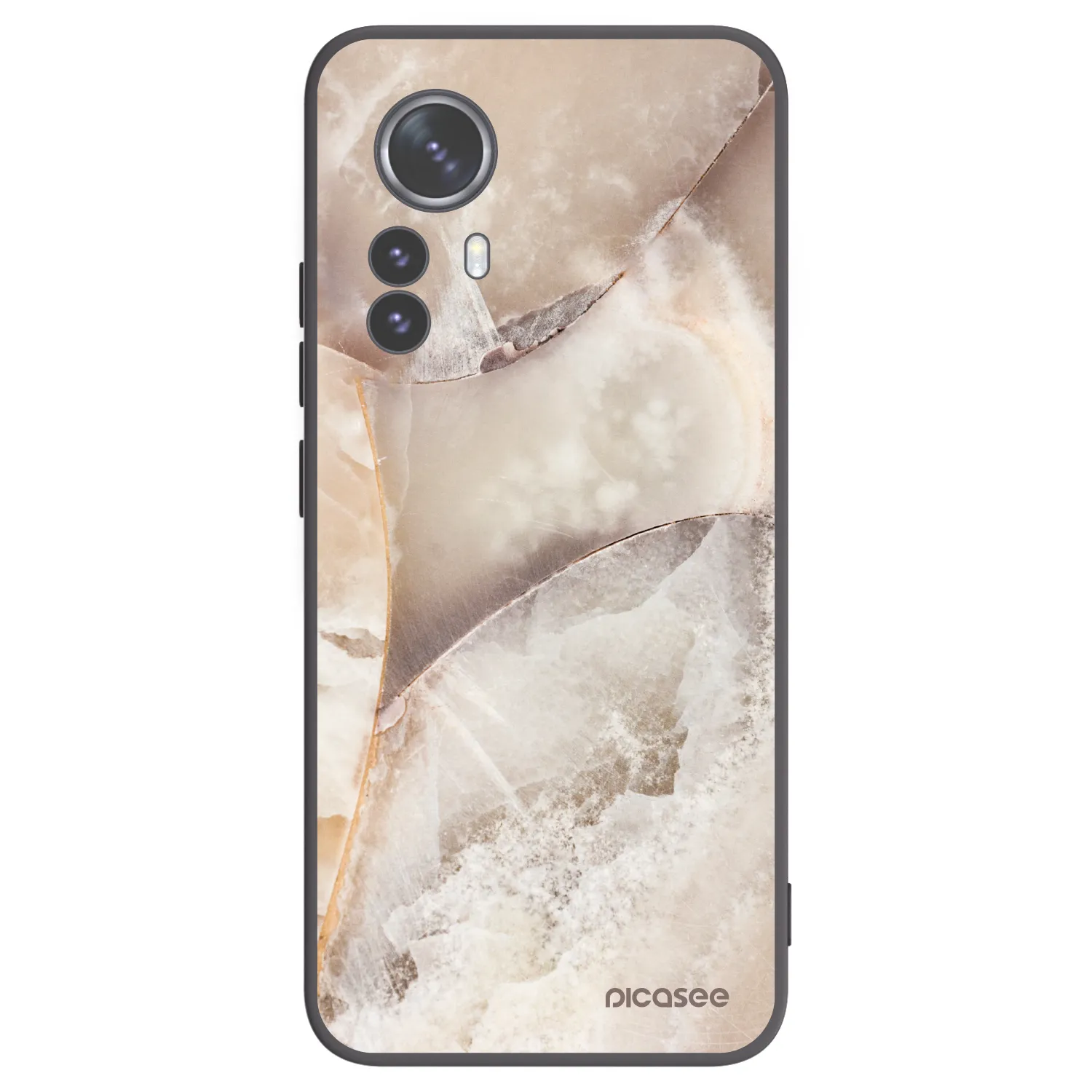 Picasee fekete szilikon tok az alábbi mobiltelefonokra Xiaomi 12 Pro - Cream marble