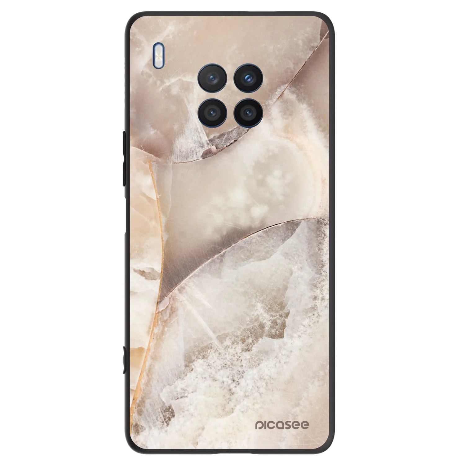 Picasee fekete szilikon tok az alábbi mobiltelefonokra Honor 50 Lite - Cream marble