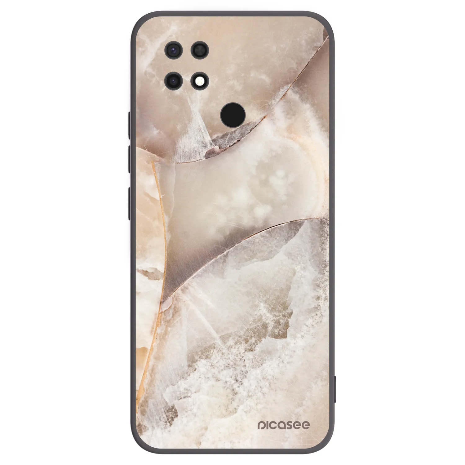 Picasee fekete szilikon tok az alábbi mobiltelefonokra Xiaomi Redmi 10C - Cream marble
