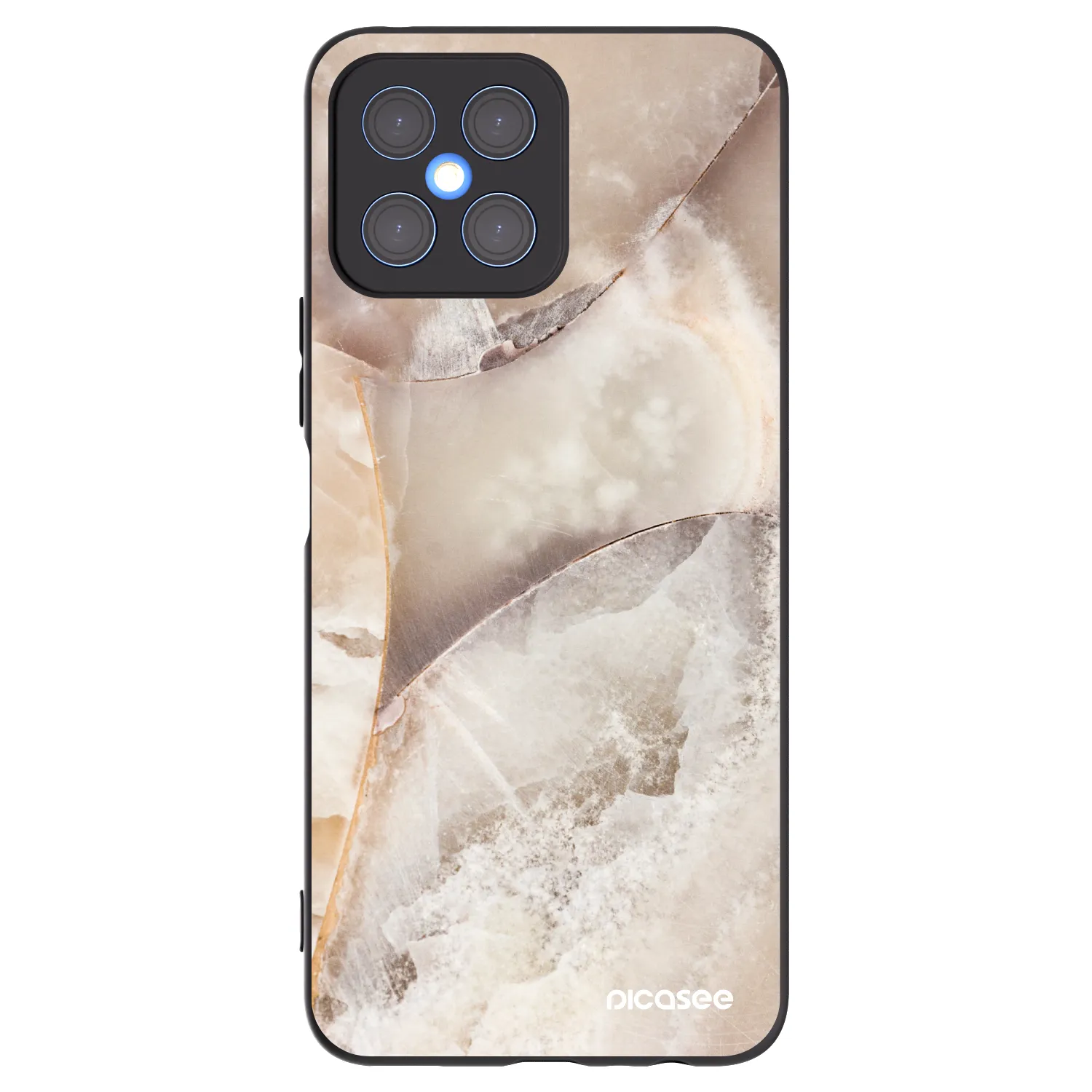 Picasee fekete szilikon tok az alábbi mobiltelefonokra Honor X8 4G - Cream marble