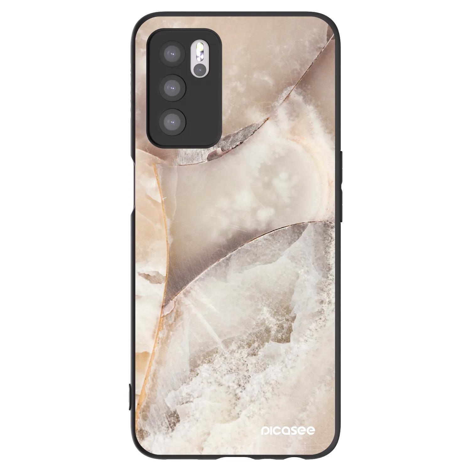 Picasee fekete szilikon tok az alábbi mobiltelefonokra OPPO A16s - Cream marble