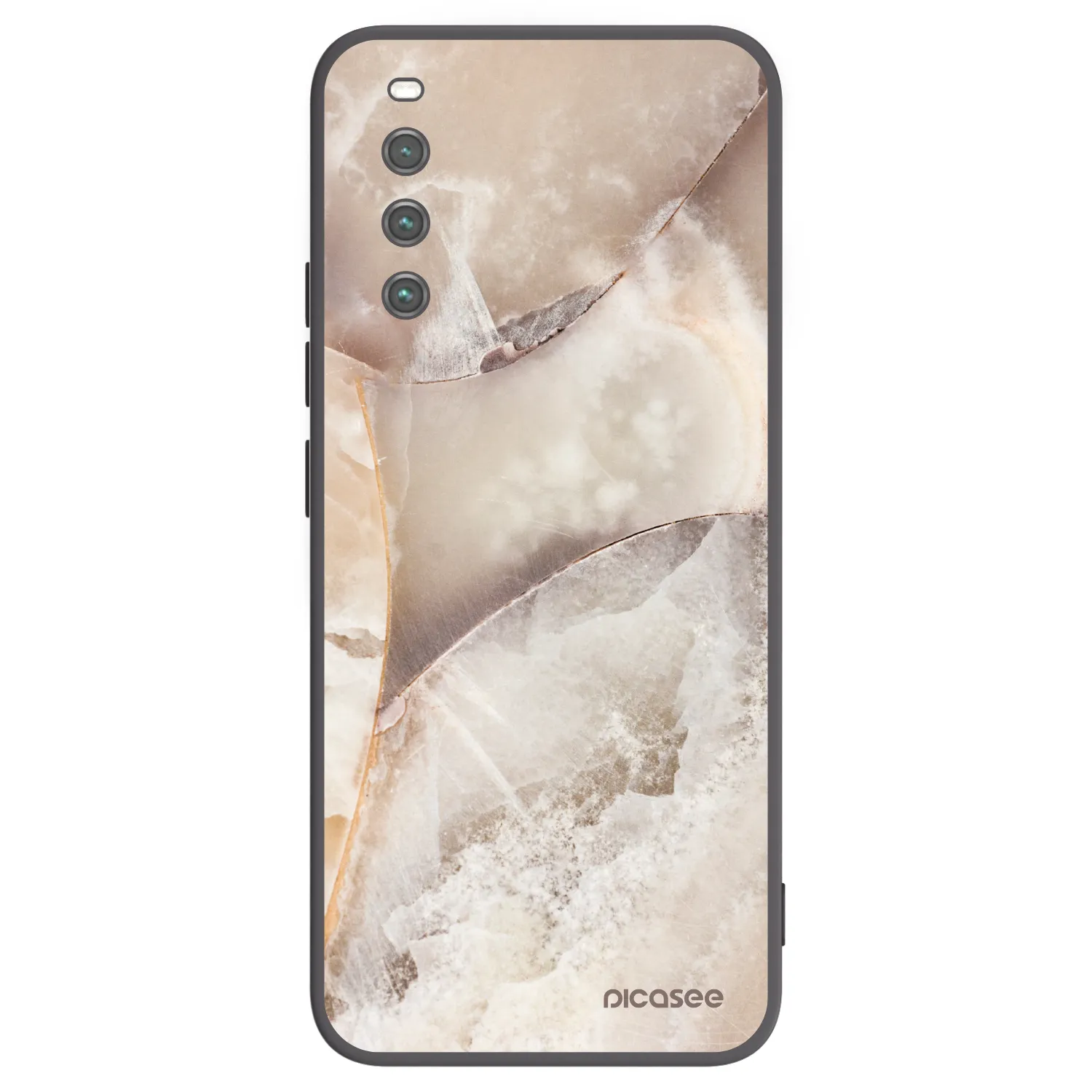 Picasee fekete szilikon tok az alábbi mobiltelefonokra Sony Xperia 10 IV 5G - Cream marble