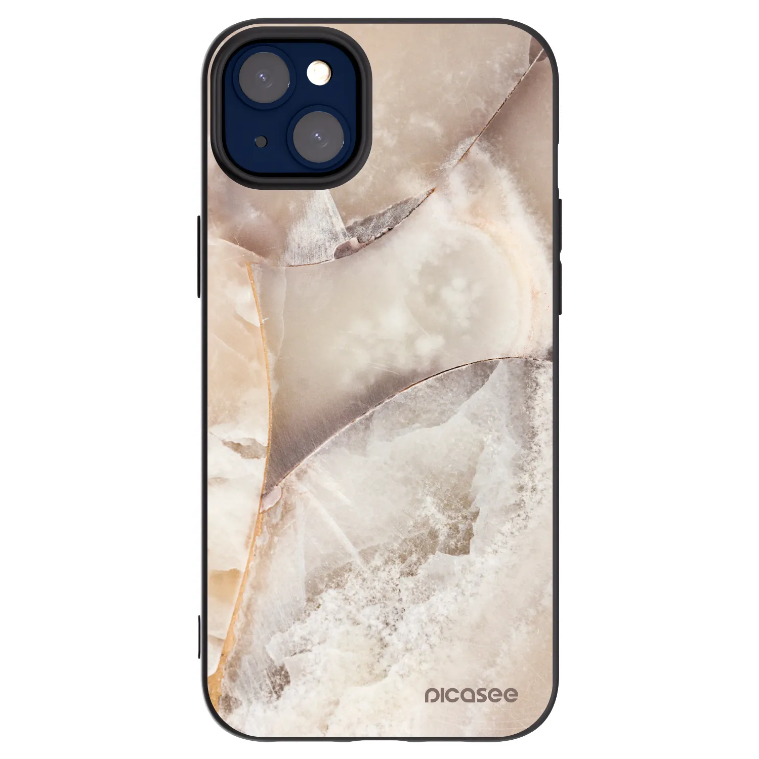 Picasee fekete szilikon tok az alábbi mobiltelefonokra Apple iPhone 14 Plus - Cream marble