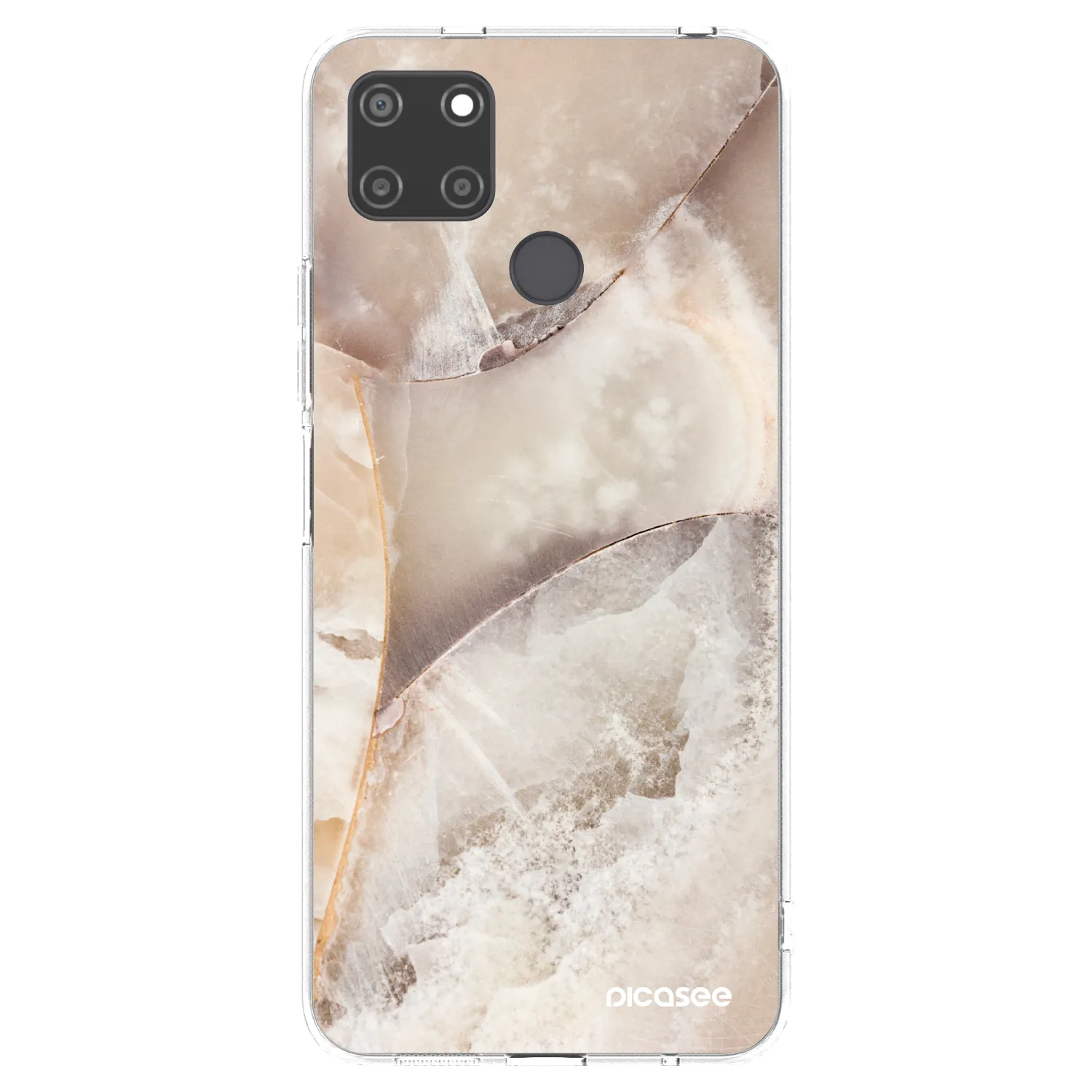 Picasee átlátszó szilikon tok az alábbi mobiltelefonokra Realme C21Y - Cream marble