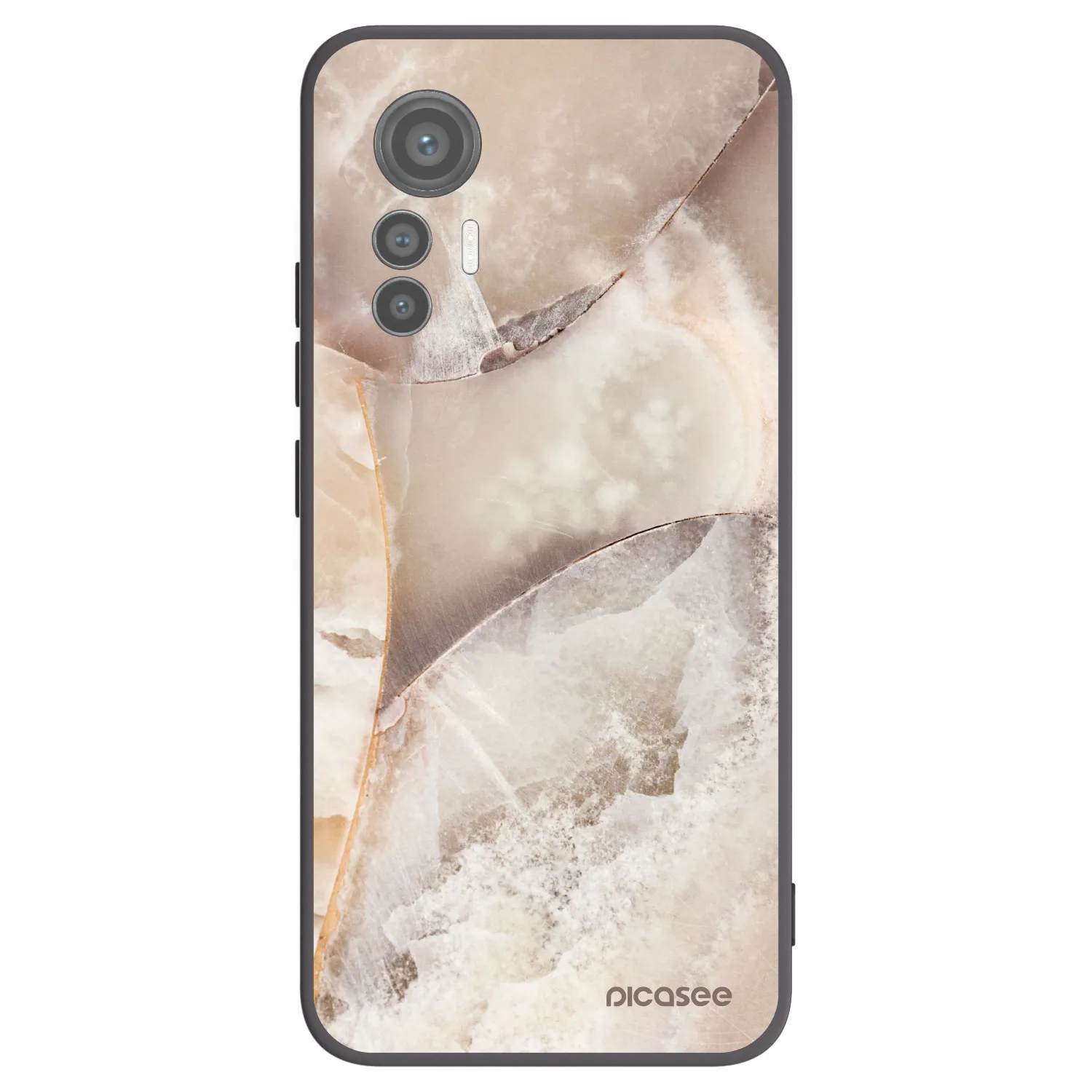 Picasee fekete szilikon tok az alábbi mobiltelefonokra Xiaomi 12 Lite - Cream marble