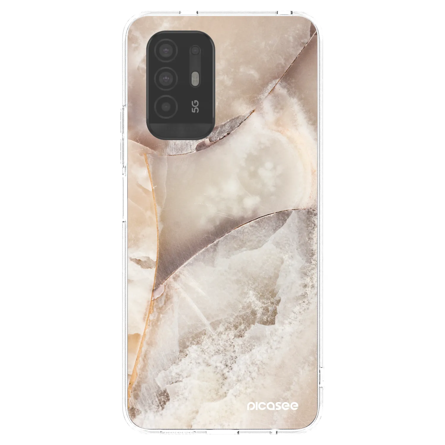 Picasee átlátszó szilikon tok az alábbi mobiltelefonokra OPPO A94 5G - Cream marble
