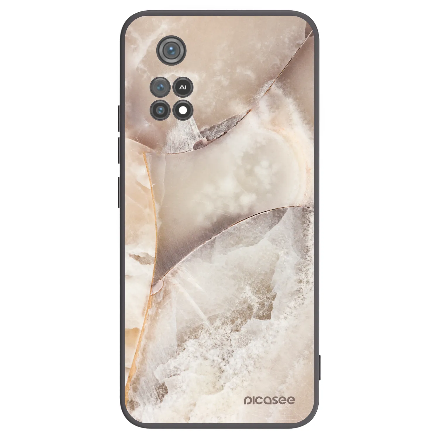 Picasee fekete szilikon tok az alábbi mobiltelefonokra Xiaomi Poco M4 Pro - Cream marble