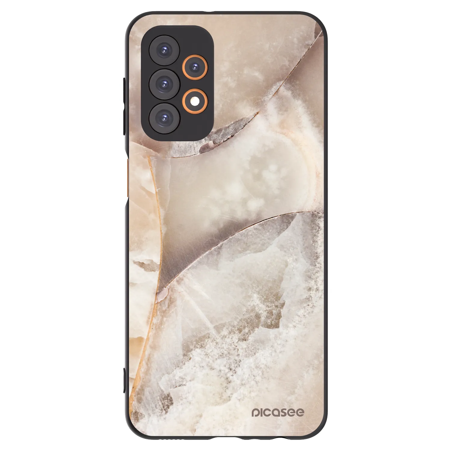 Picasee fekete szilikon tok az alábbi mobiltelefonokra Samsung Galaxy A23 A236B 5G - Cream marble