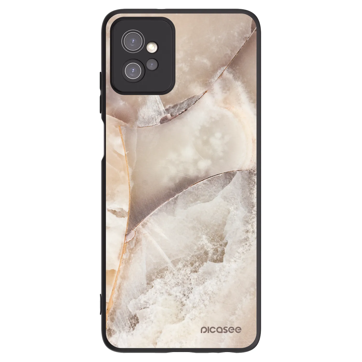 Picasee fekete szilikon tok az alábbi mobiltelefonokra Motorola Moto G32 - Cream marble