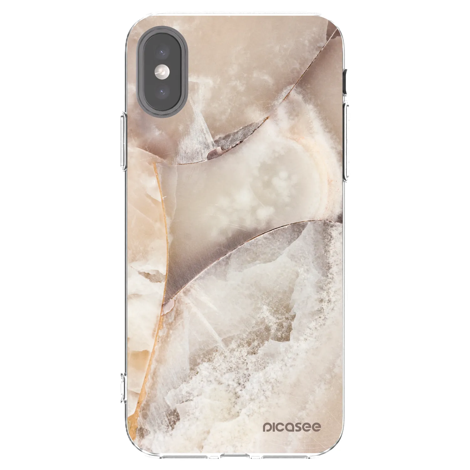 Picasee átlátszó szilikon tok az alábbi mobiltelefonokra Apple iPhone X/XS - Cream marble