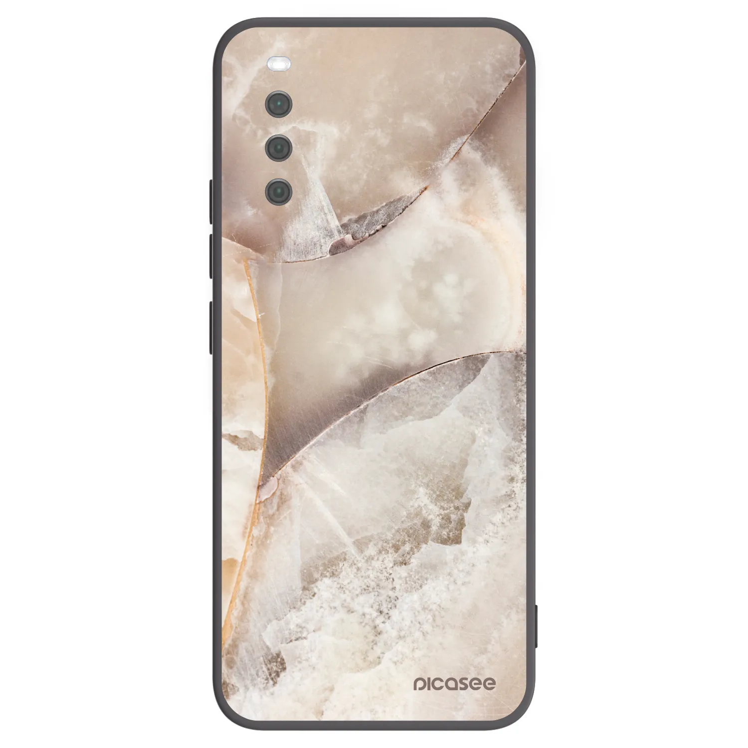 Picasee fekete szilikon tok az alábbi mobiltelefonokra Sony Xperia 10 III - Cream marble