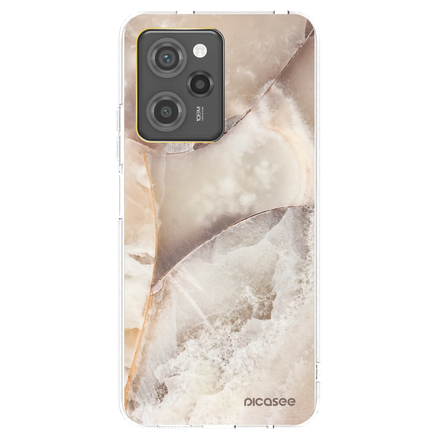 Picasee fekete szilikon tok az alábbi mobiltelefonokra Xiaomi Poco X5 Pro - Cream marble
