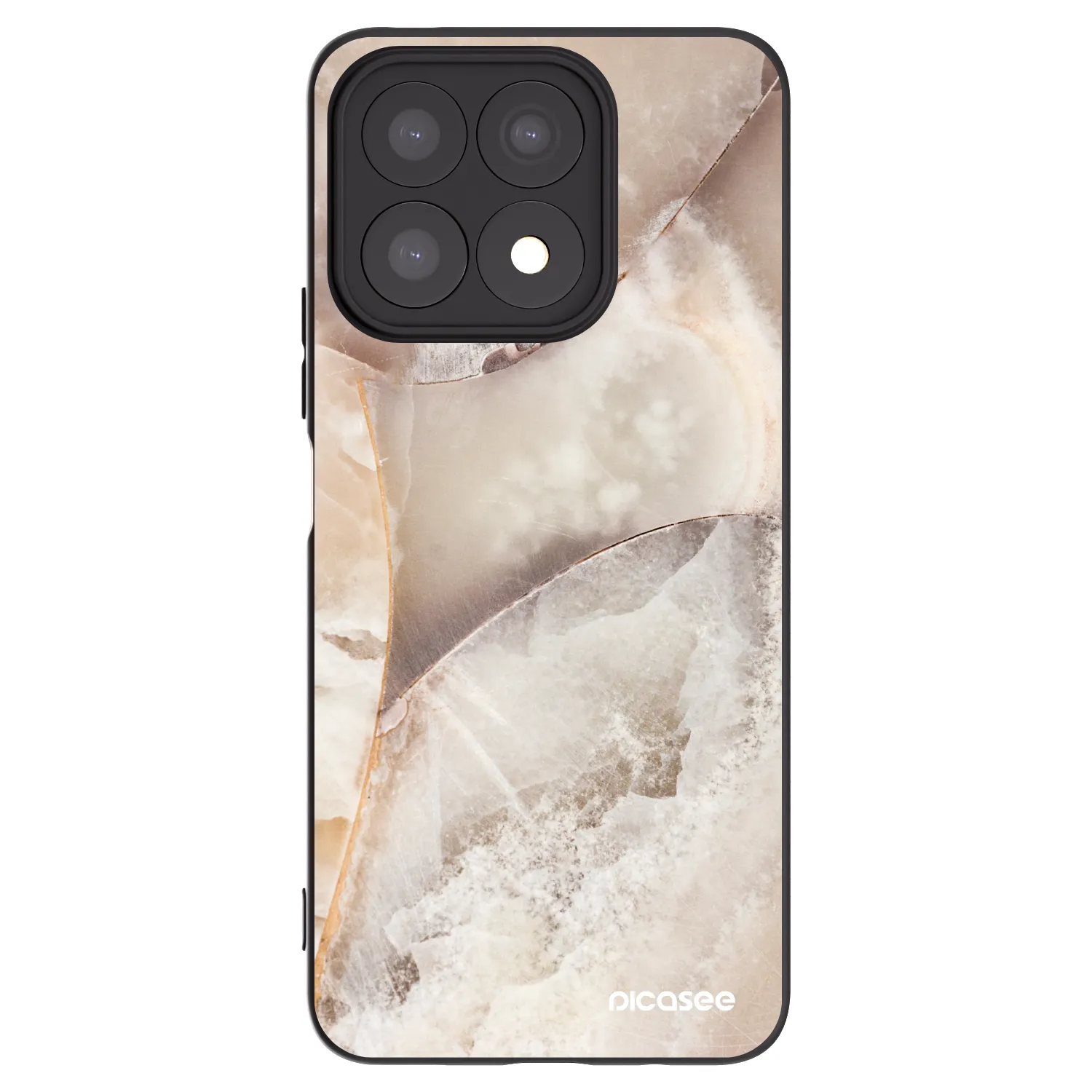 Picasee fekete szilikon tok az alábbi mobiltelefonokra Honor X8a - Cream marble