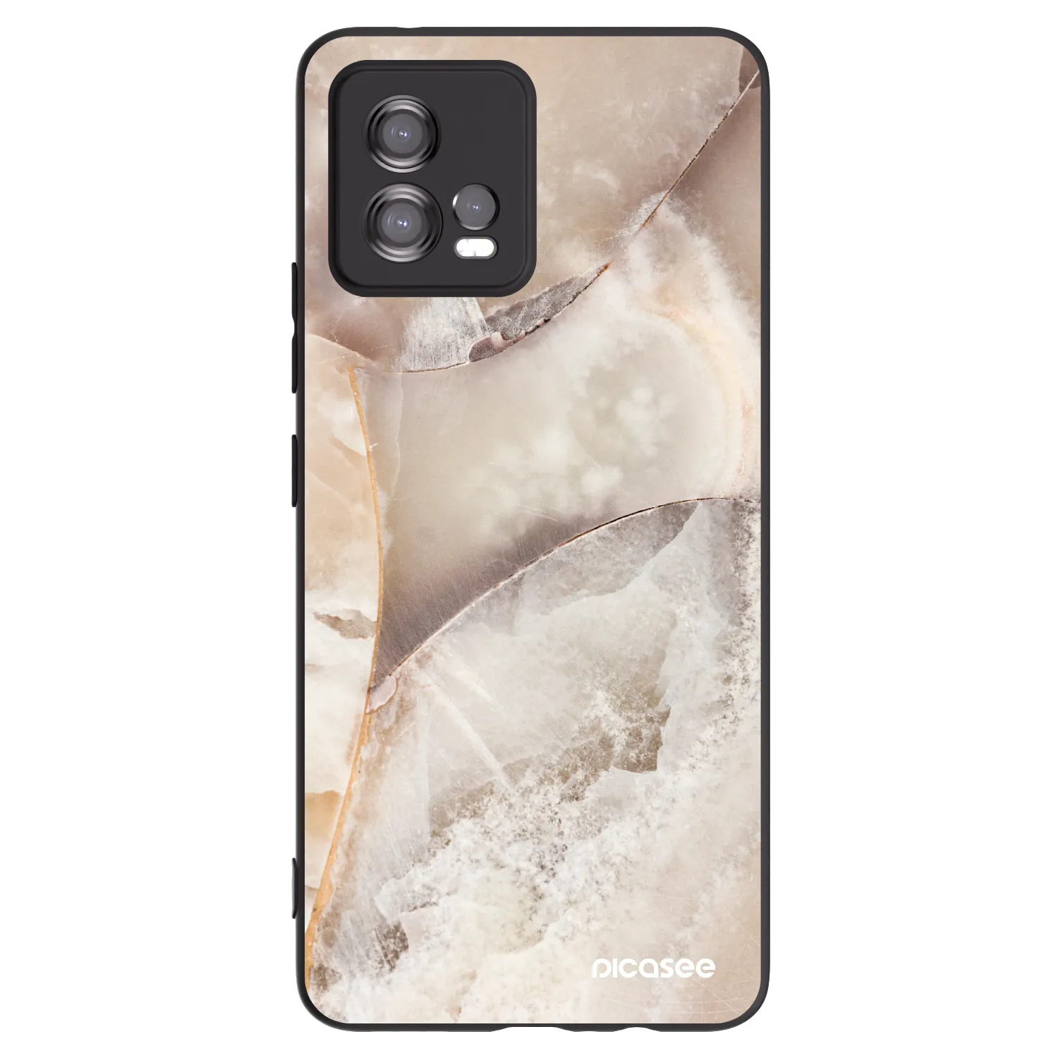 Picasee fekete szilikon tok az alábbi mobiltelefonokra Motorola Moto G72 - Cream marble