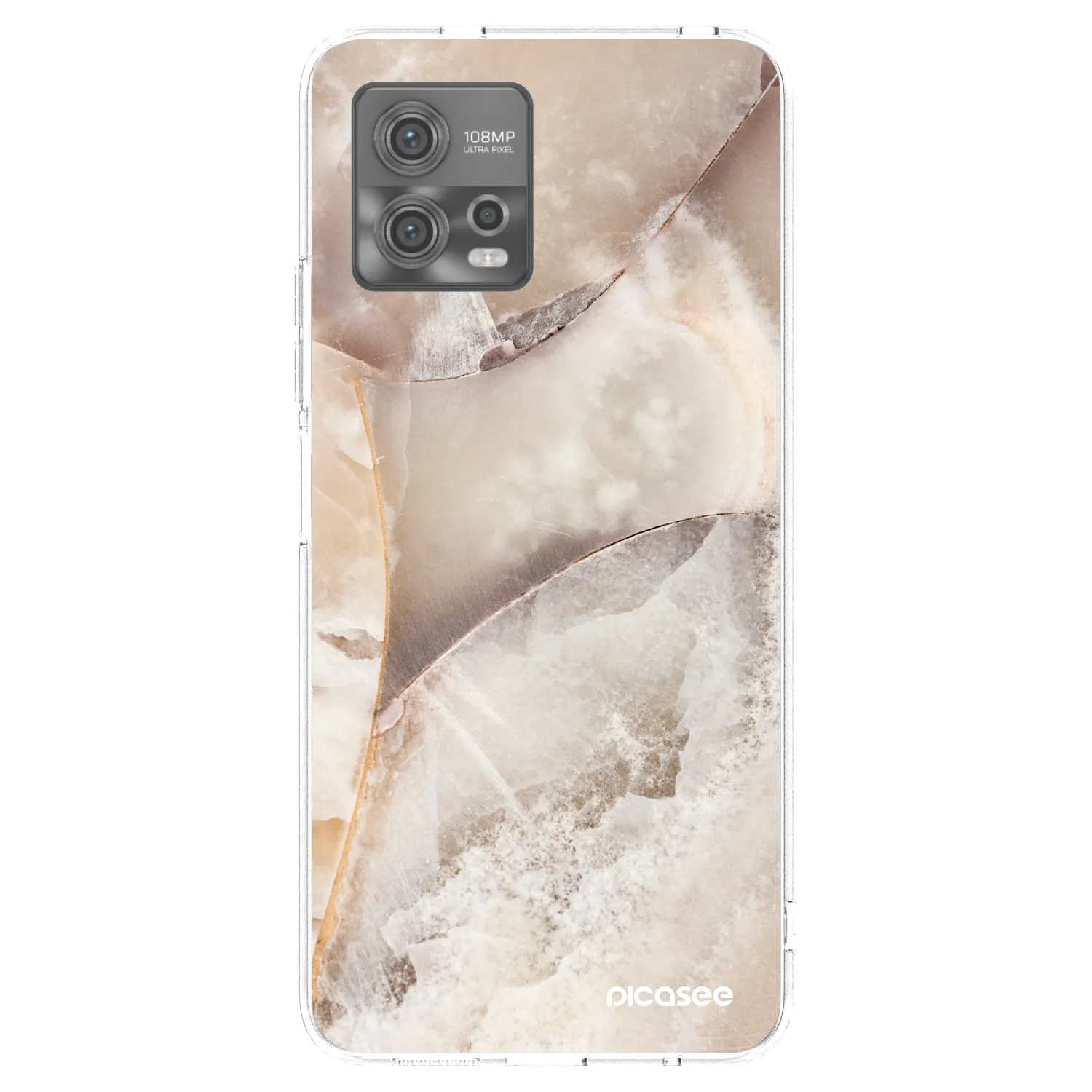 Picasee átlátszó szilikon tok az alábbi mobiltelefonokra Motorola Moto G72 - Cream marble
