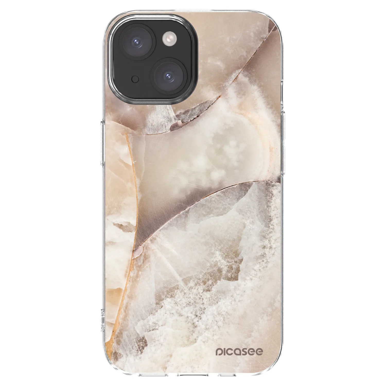 Picasee átlátszó szilikon tok az alábbi mobiltelefonokra Apple iPhone 15 - Cream marble