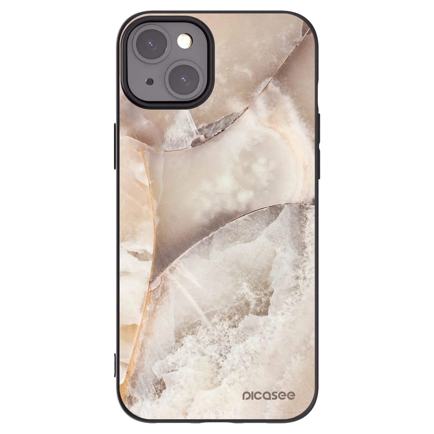 Picasee fekete szilikon tok az alábbi mobiltelefonokra Apple iPhone 15 Plus - Cream marble