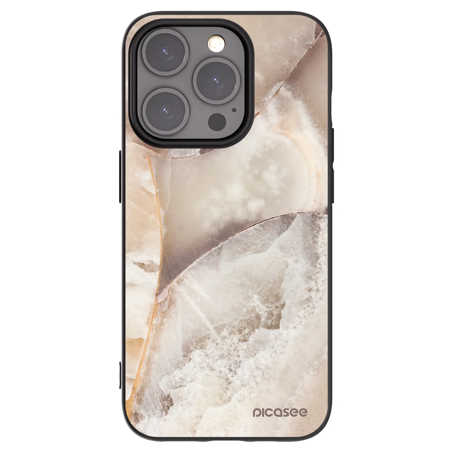 Picasee fekete szilikon tok az alábbi mobiltelefonokra Apple iPhone 15 Pro - Cream marble