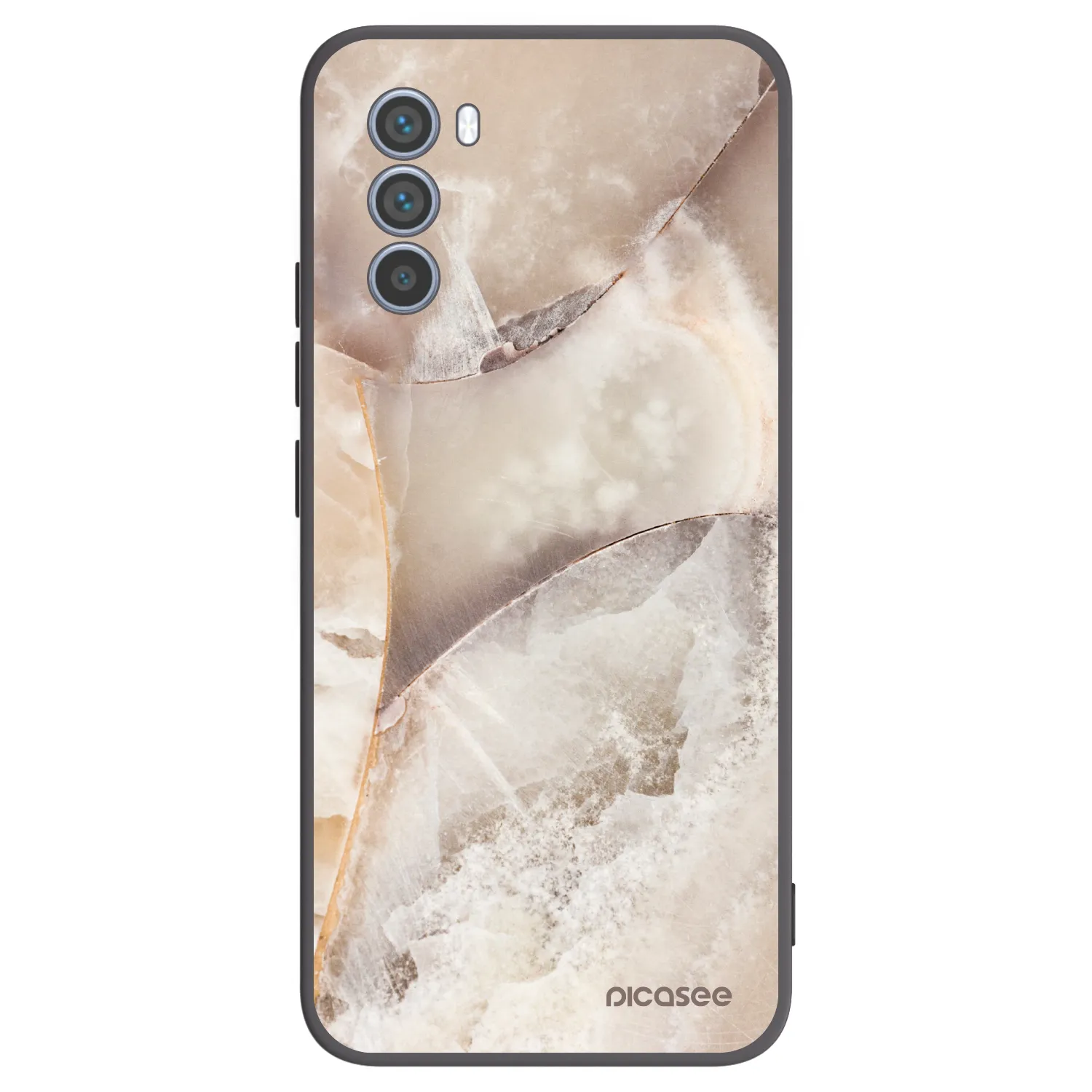 Picasee fekete szilikon tok az alábbi mobiltelefonokra Motorola Moto G62 - Cream marble