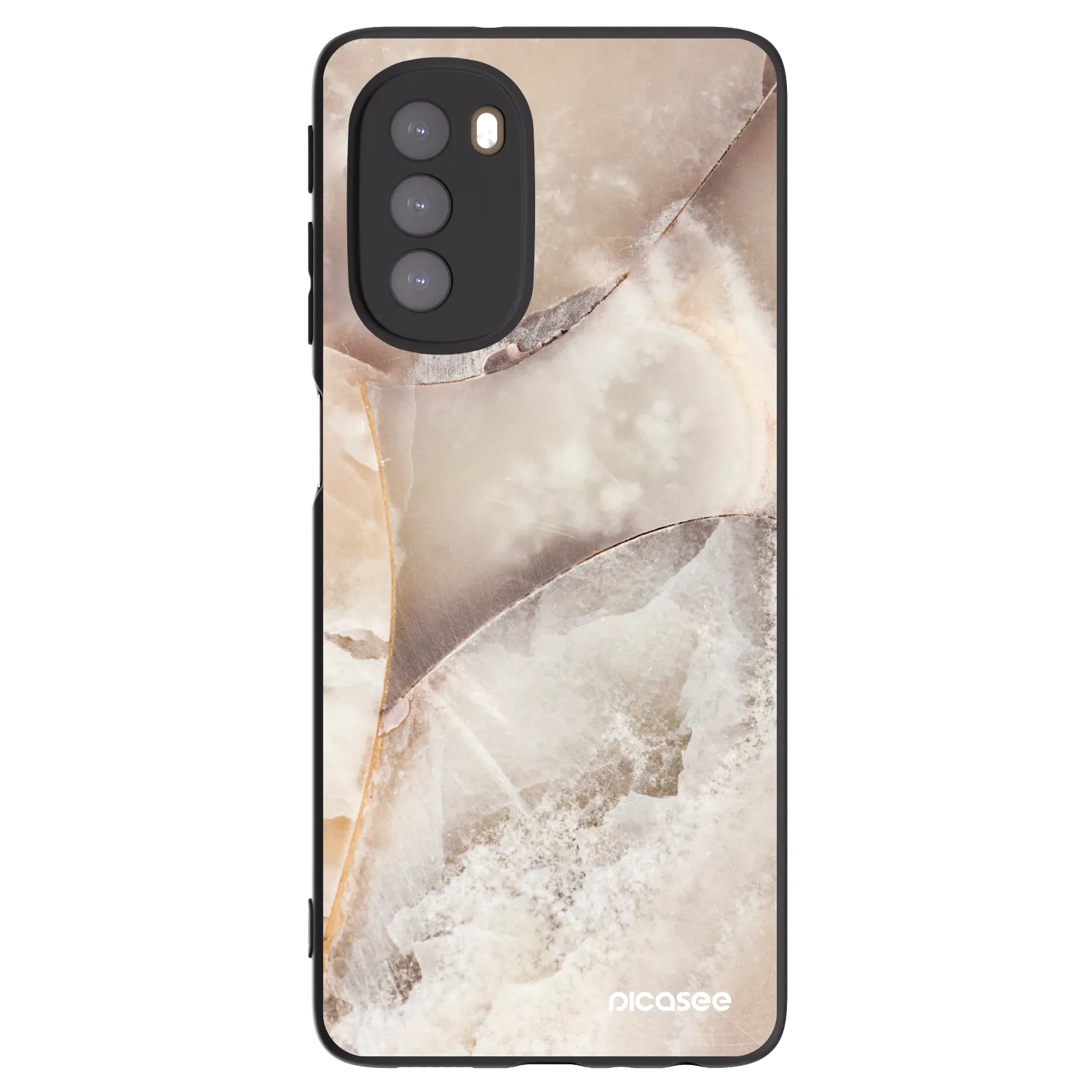 Picasee fekete szilikon tok az alábbi mobiltelefonokra Motorola Moto G51 - Cream marble