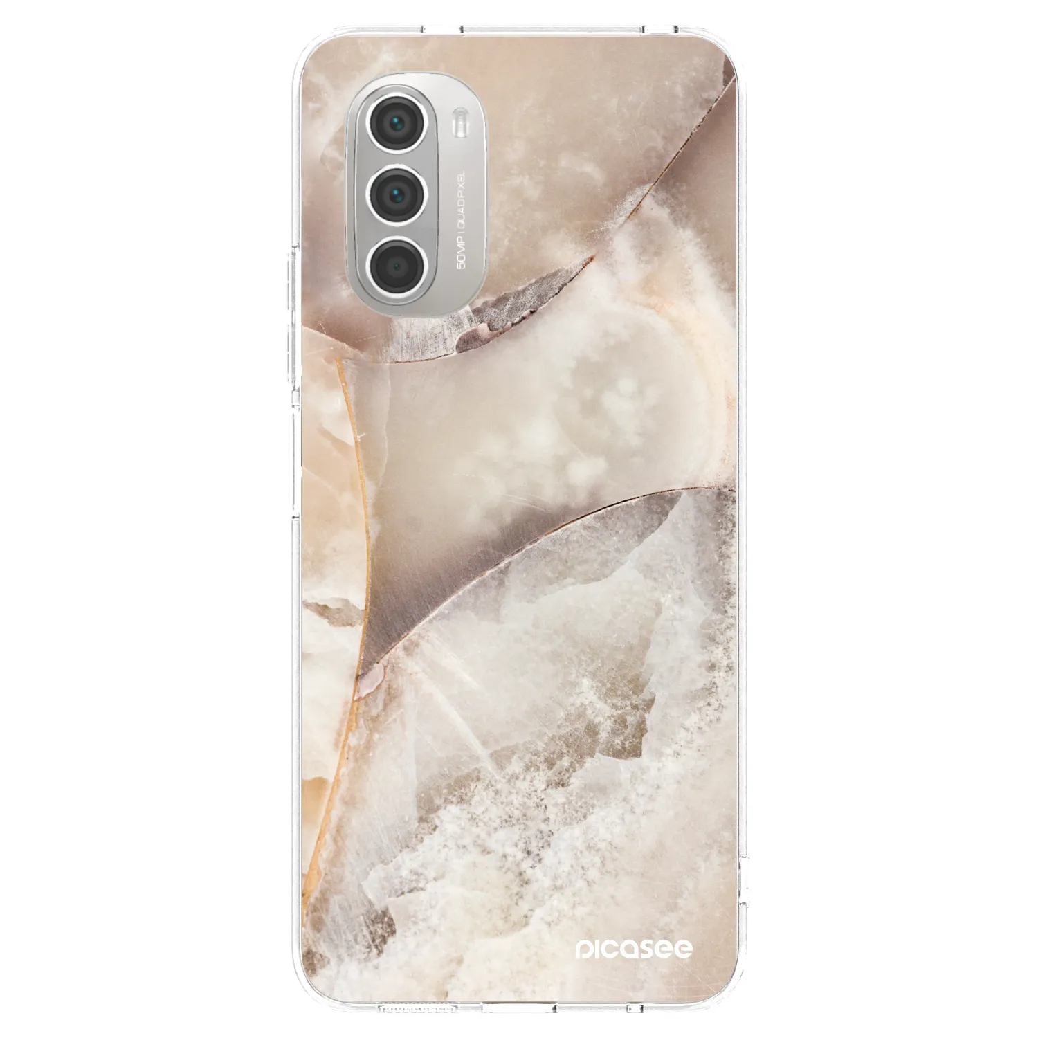 Picasee átlátszó szilikon tok az alábbi mobiltelefonokra Motorola Moto G51 - Cream marble