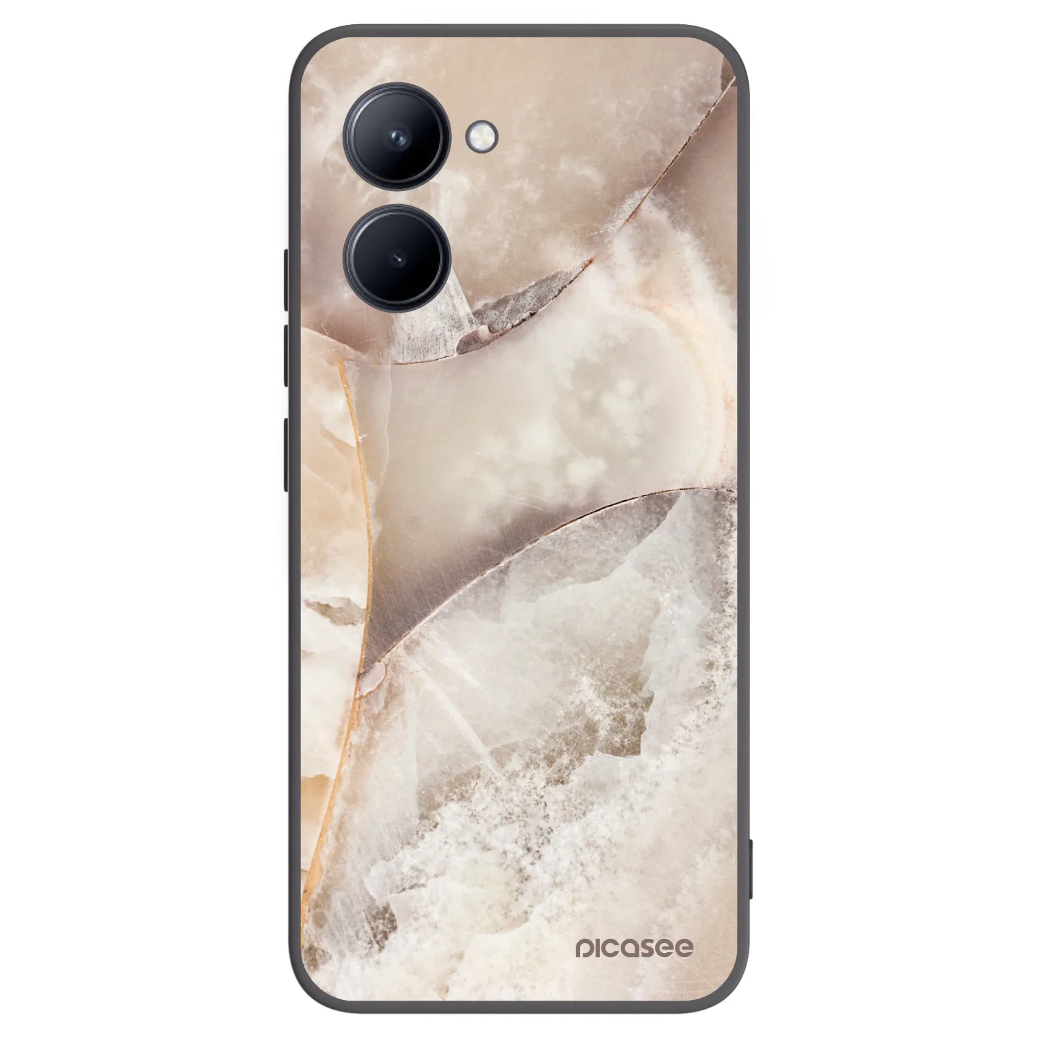 Picasee fekete szilikon tok az alábbi mobiltelefonokra Realme C33 (2023) - Cream marble